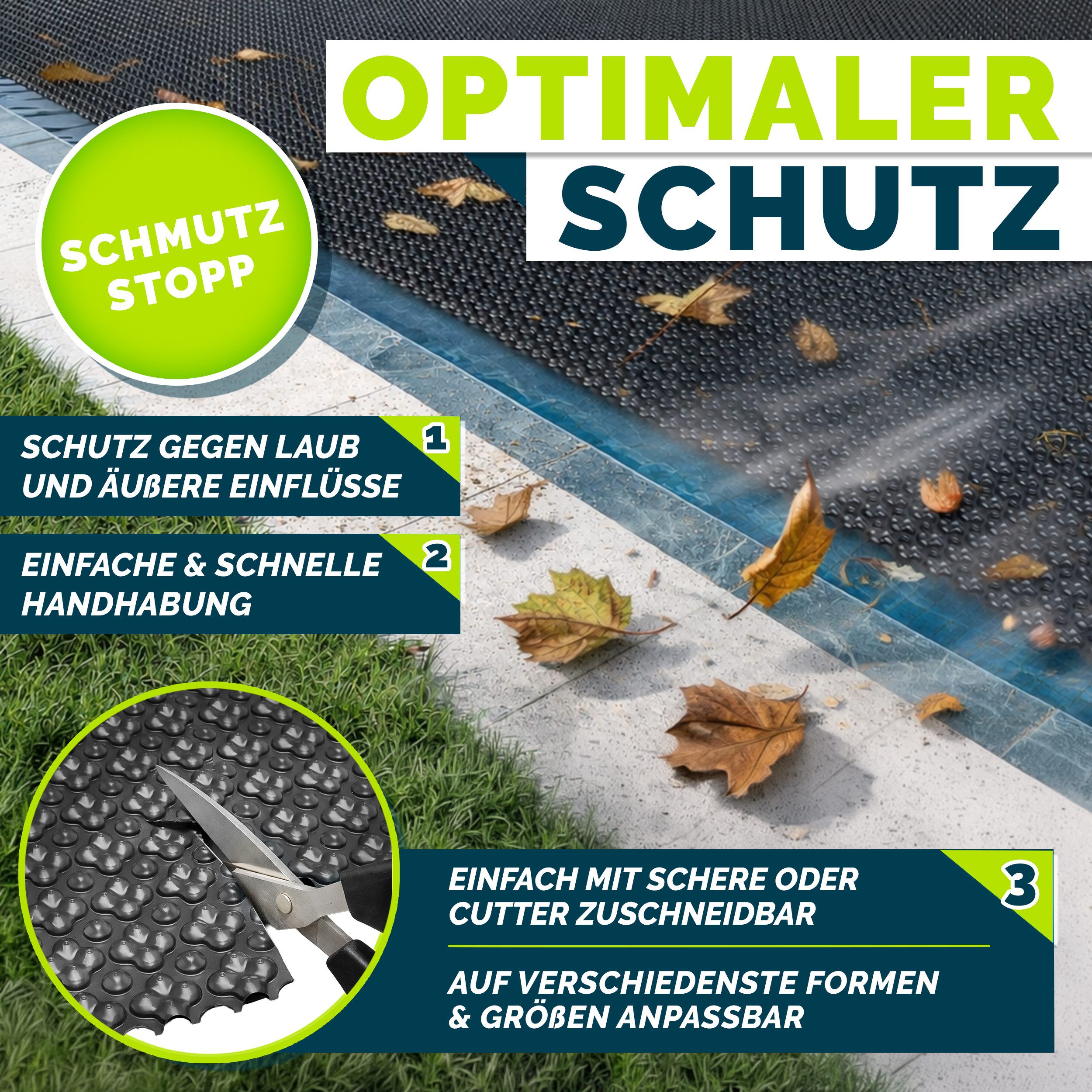tillvex Pool-Abdeckplane tillvex® ProHeat QB4 Pool Solarfolie 400 my Solarplane Solarheizung (Solarplane ProHeat QB4 Wärmeplane Solarabdeckplane, zuschneidbar Solarabdeckung Poolheizung für Wassererwärmung), Elite Pool Solarfolie 400 µm Rund &Rechteckig Premium