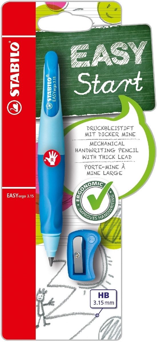 STABILO Bleistift Druckbleistift Easyergo zum Schreibenlernen 3.15 hellblau/dunkelblau