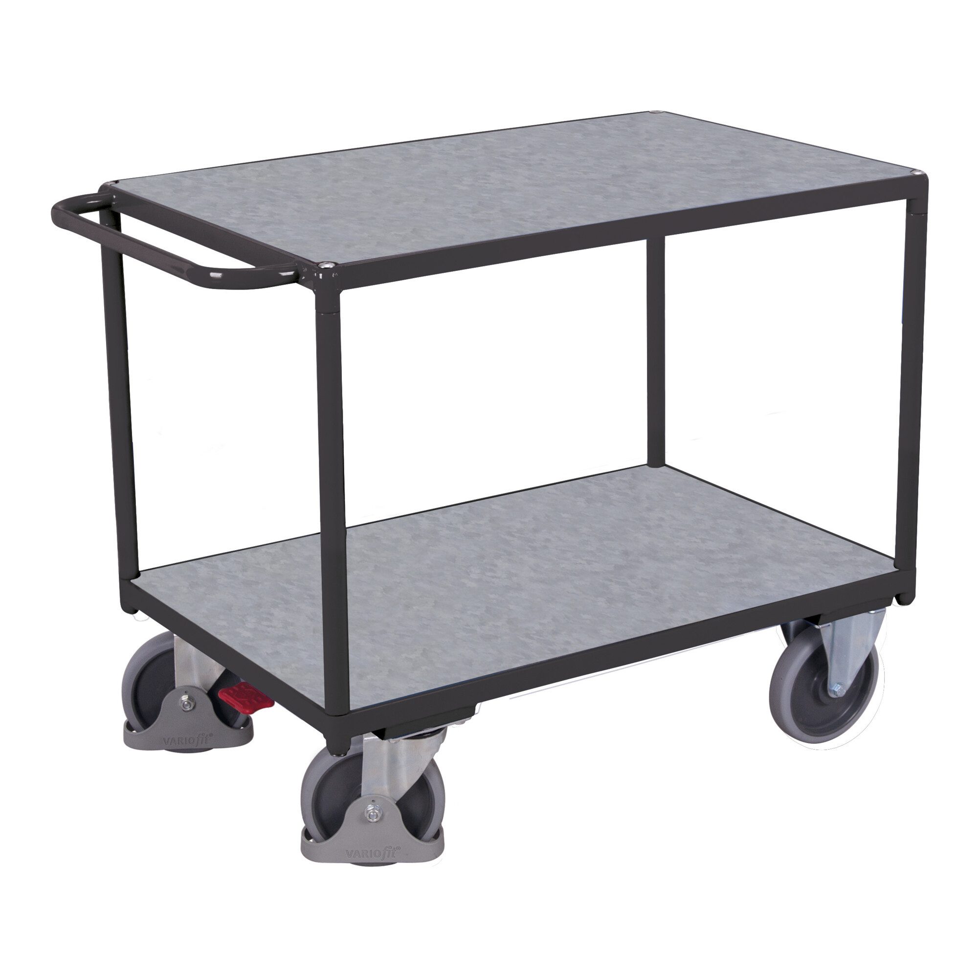 CORDES Transportwagen VarioFit Tischwagen schwer 2 Zinkblechladeflächen RAL 7016