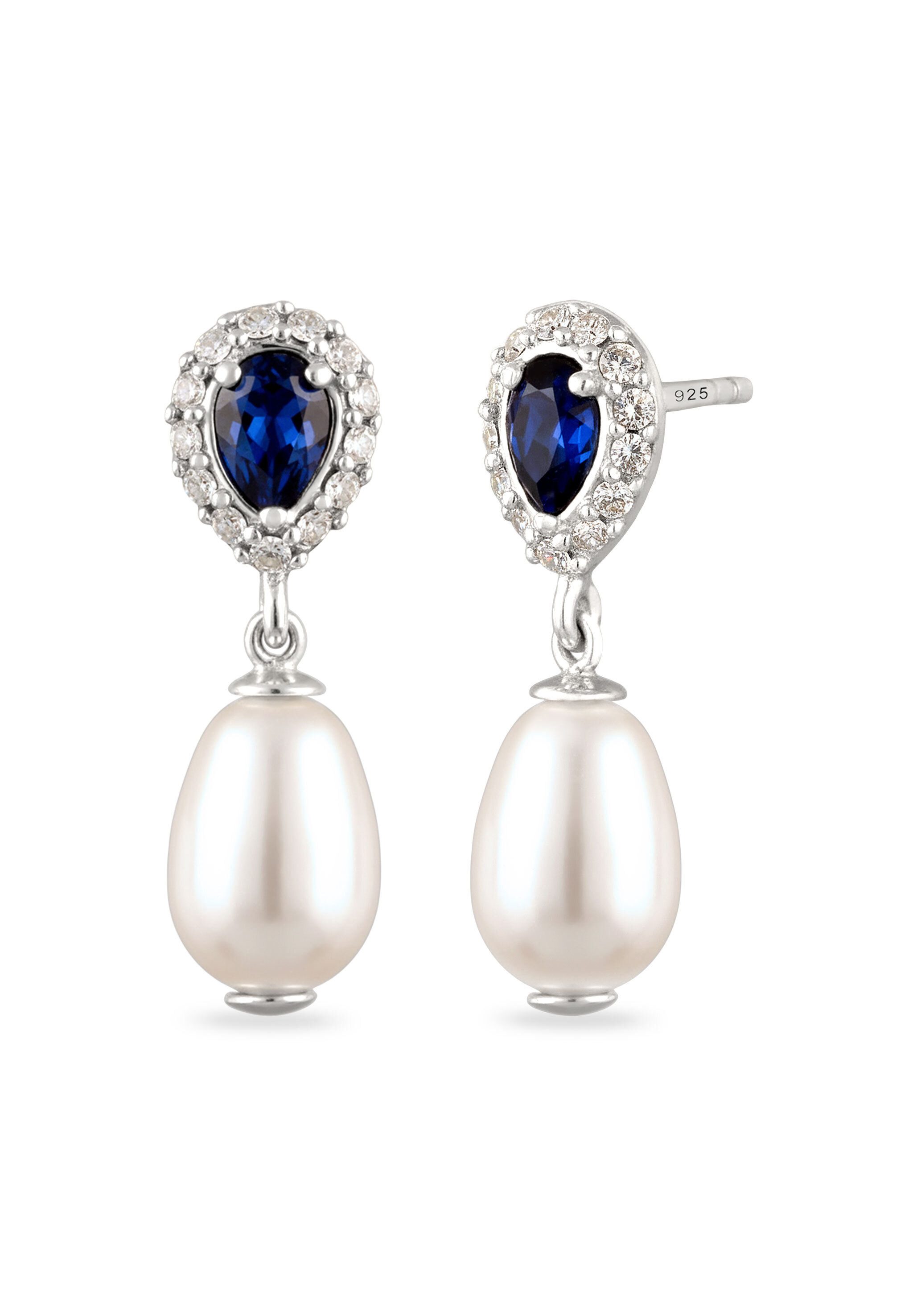 Elli Perlenohrringe Ohrstecker Tropfen mit Swarovski® Kristallen 925 Sterling Silber