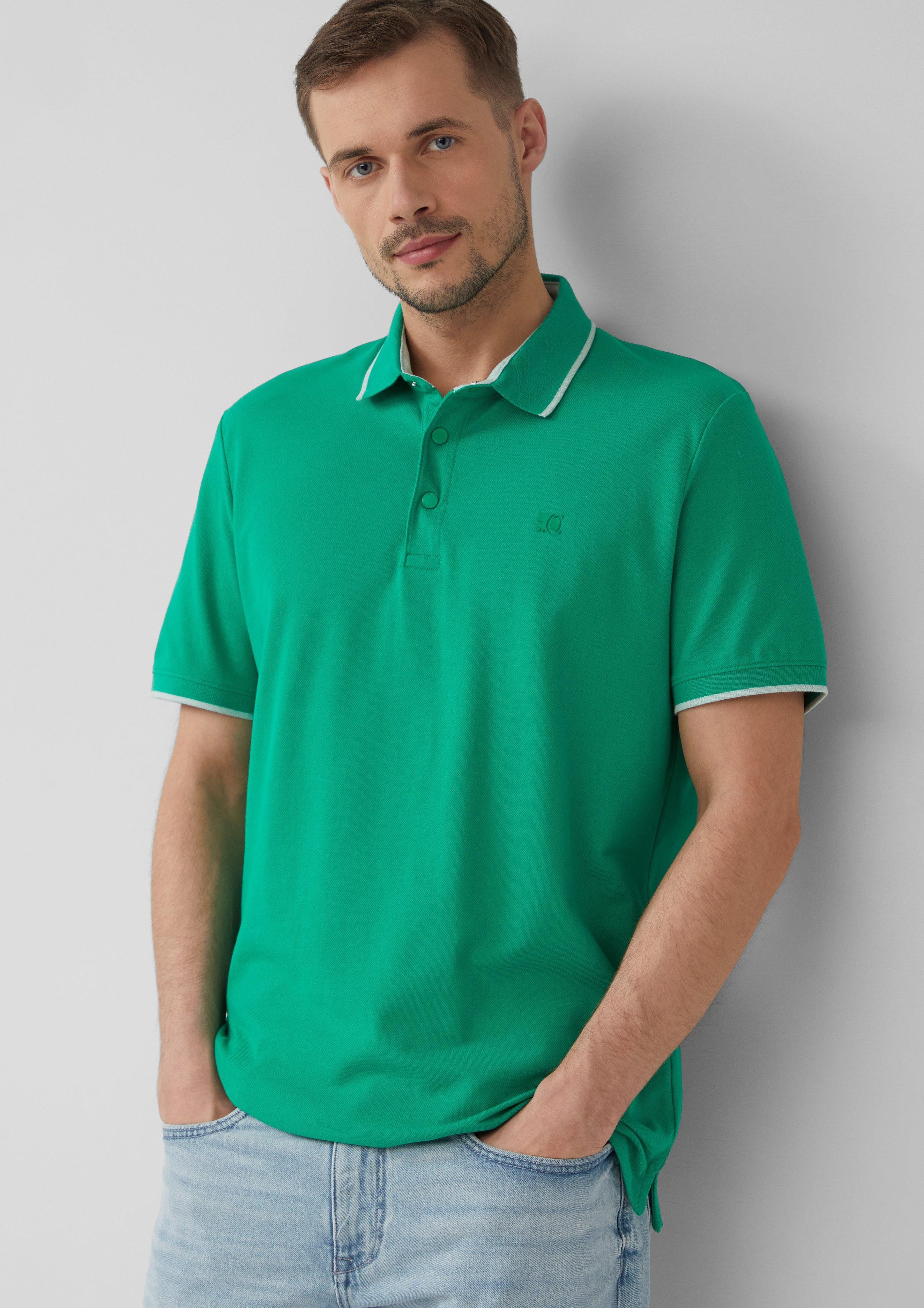 s.Oliver Kurzarmshirt Sportives Piqué-Poloshirt mit Kontrast-Details günstig online kaufen