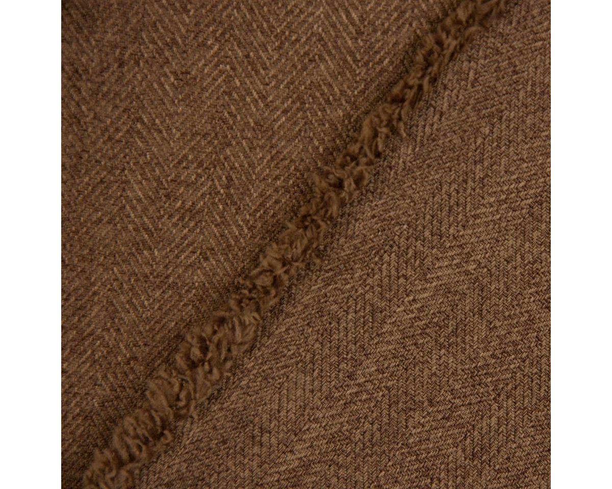 Thumbnail - SCHÖNER LEBEN. Stoff Jacquard-Stoff Dekostoff Herringbone Fischgrätmuster Streifen braun m