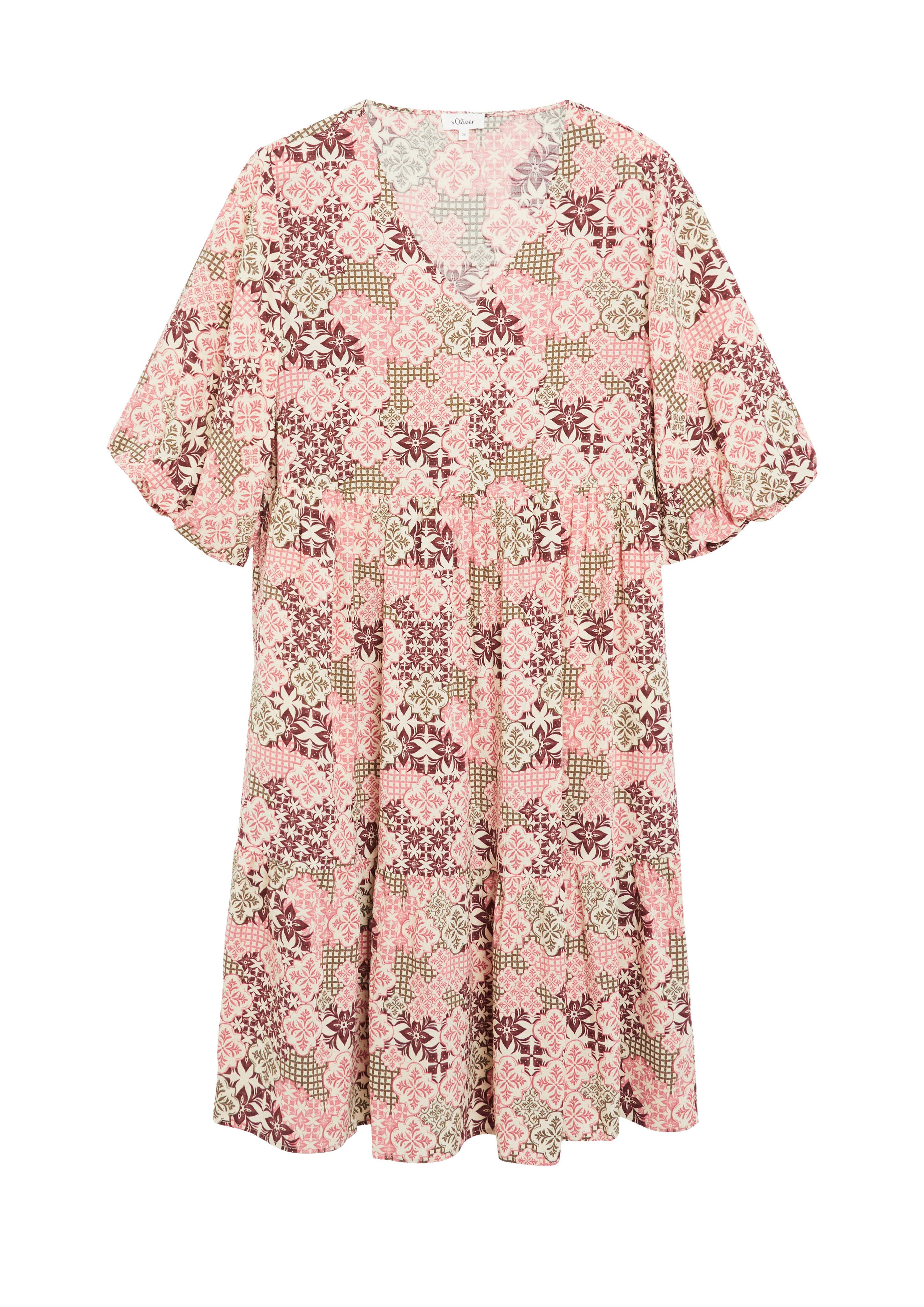 s.Oliver Blusenkleid Langes Sommerkleid mit Viskose – Bild 4 von 4