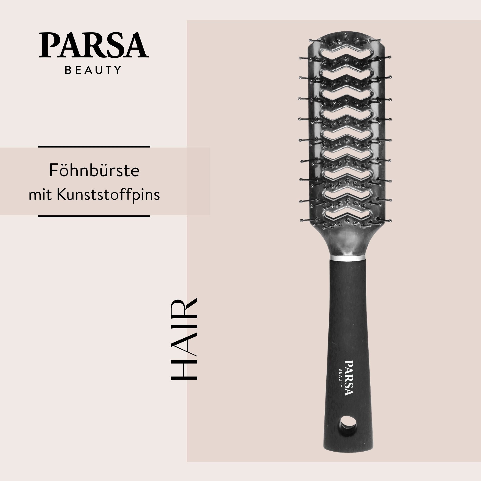 PARSA Beauty Haarbürste Essential Trend-Line Luftschlitz Haarbürste, zeitsparendes Föhnen in e