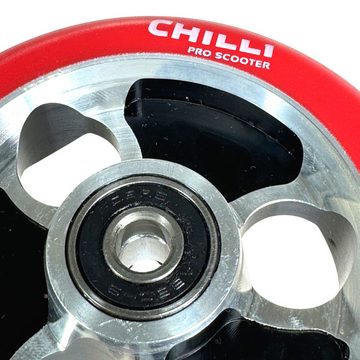 Chilli Stuntscooter Chilli Pro Parabol Stunt-Scooter Alu Ersatzrad Roller Rolle 100mm Rot