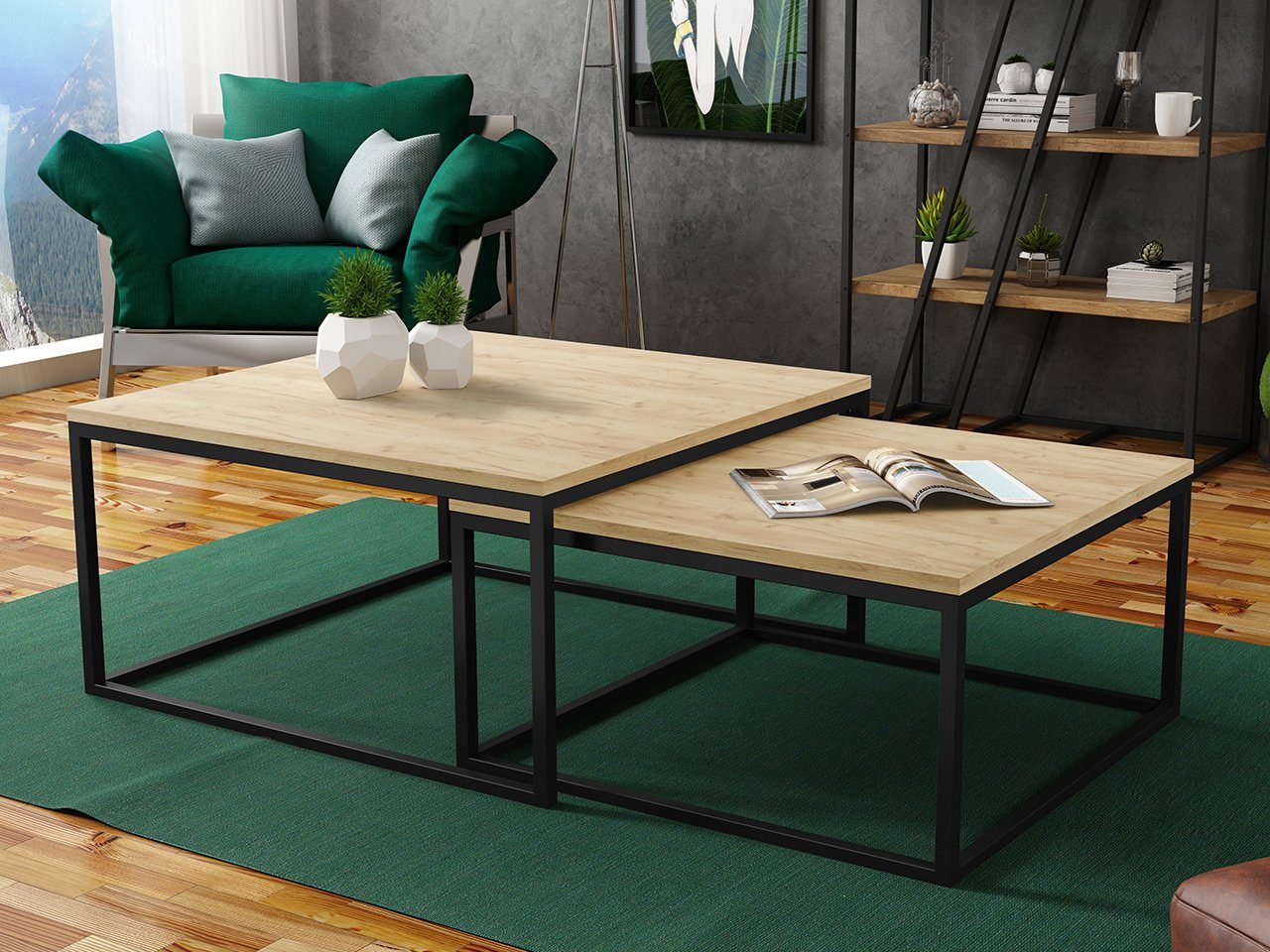 MIRJAN24 Couchtisch Dual (2er-Set), Vierkantrohrrahmen aus günstig online kaufen