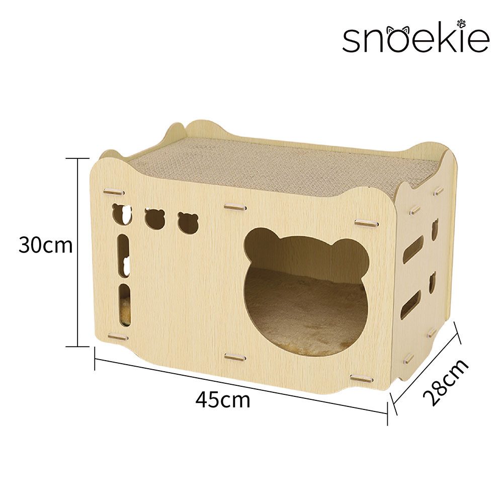 SNOEKIE Kratzbrett Snoekie Bärenkopf-Katzenbett mit Kratzbrett (Plüsch + We günstig online kaufen