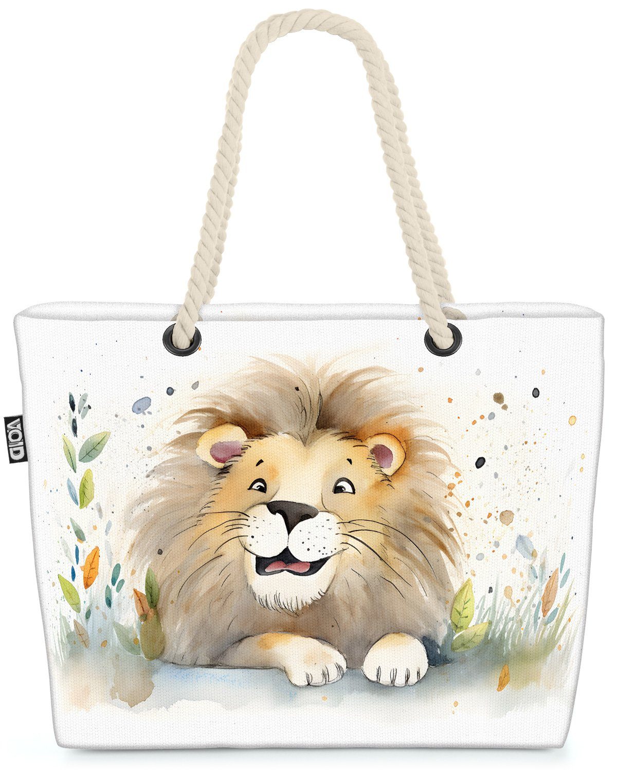 VOID Strandtasche (1-tlg), Löwe Bild Kind Baby Comic Dschungel Kind Safari tiger katze plüschtie