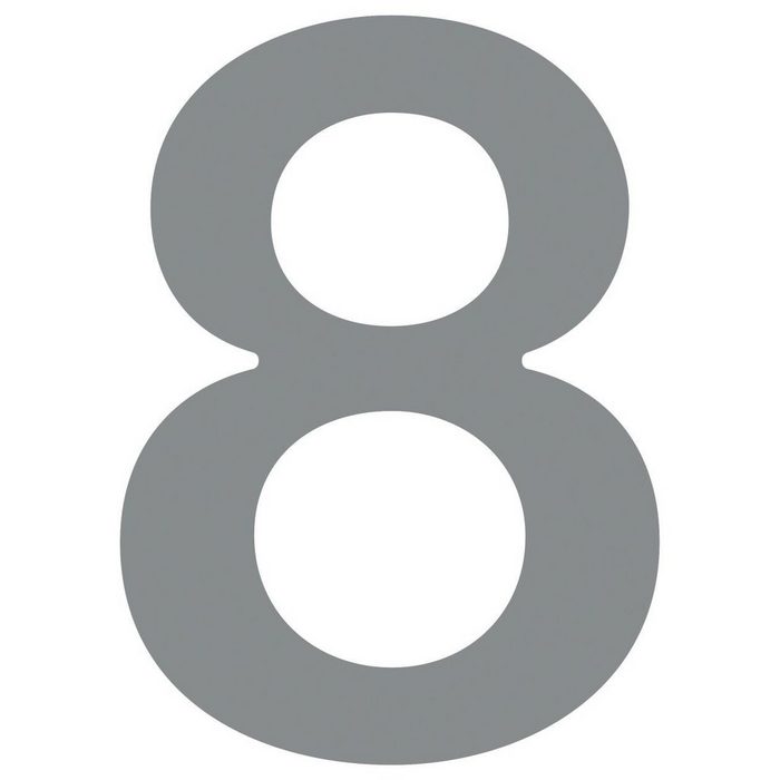 Bravios Briefkasten Hausnummer ''8'' Grau Metallic