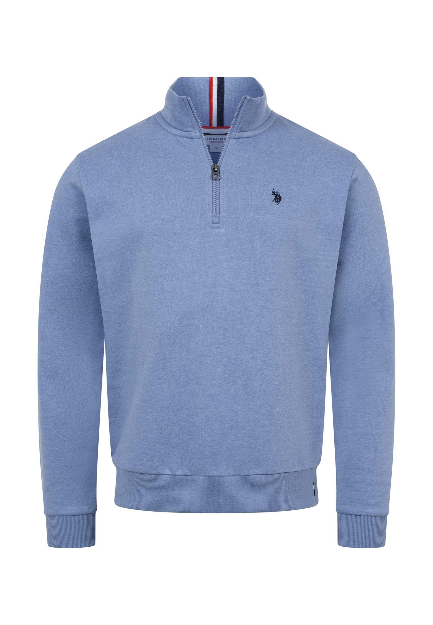 U.S. Polo Assn. Stehkragenpullover USNiico – Herren Half-Zip Pullover mit Logo-Stickerei Weiche Baumwollmischung, sportlich-elegantes Design und hoher Komfort – Bild 5 von 5