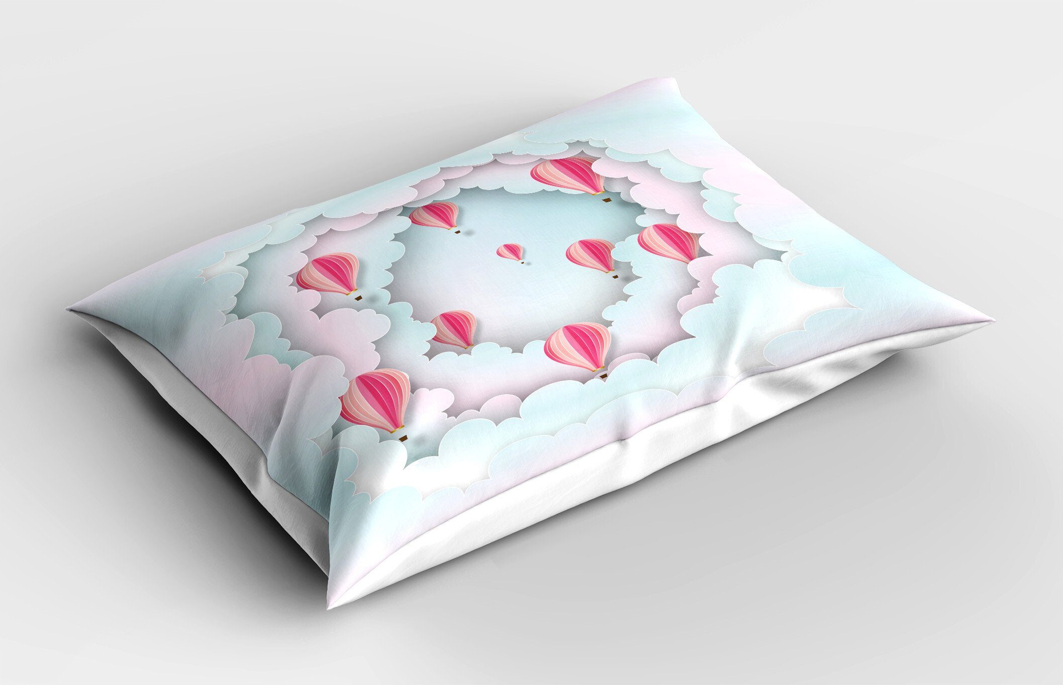 King Pink Und Kissenbezug, Size Clouds Kissenbezüge Standard Stück), Gedruckter Blau (1 Ballon Dreamy Abakuhaus Dekorativer