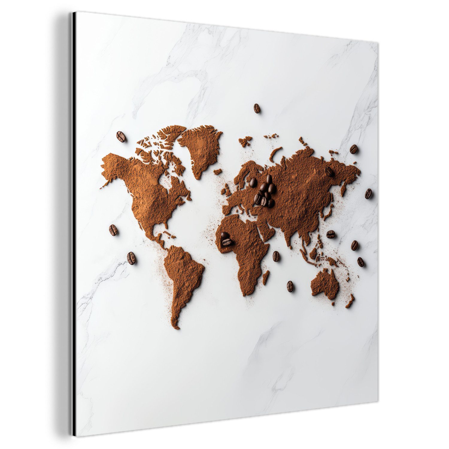 MuchoWow Metallbild Weltkarte - Kaffee - günstig online kaufen