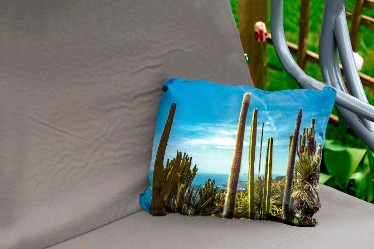 MuchoWow Dekokissen Kaktus - Meer Kissenhülle Polyester, Outdoor-Dekorationskissen, Dekokissenbezug, - Himmel