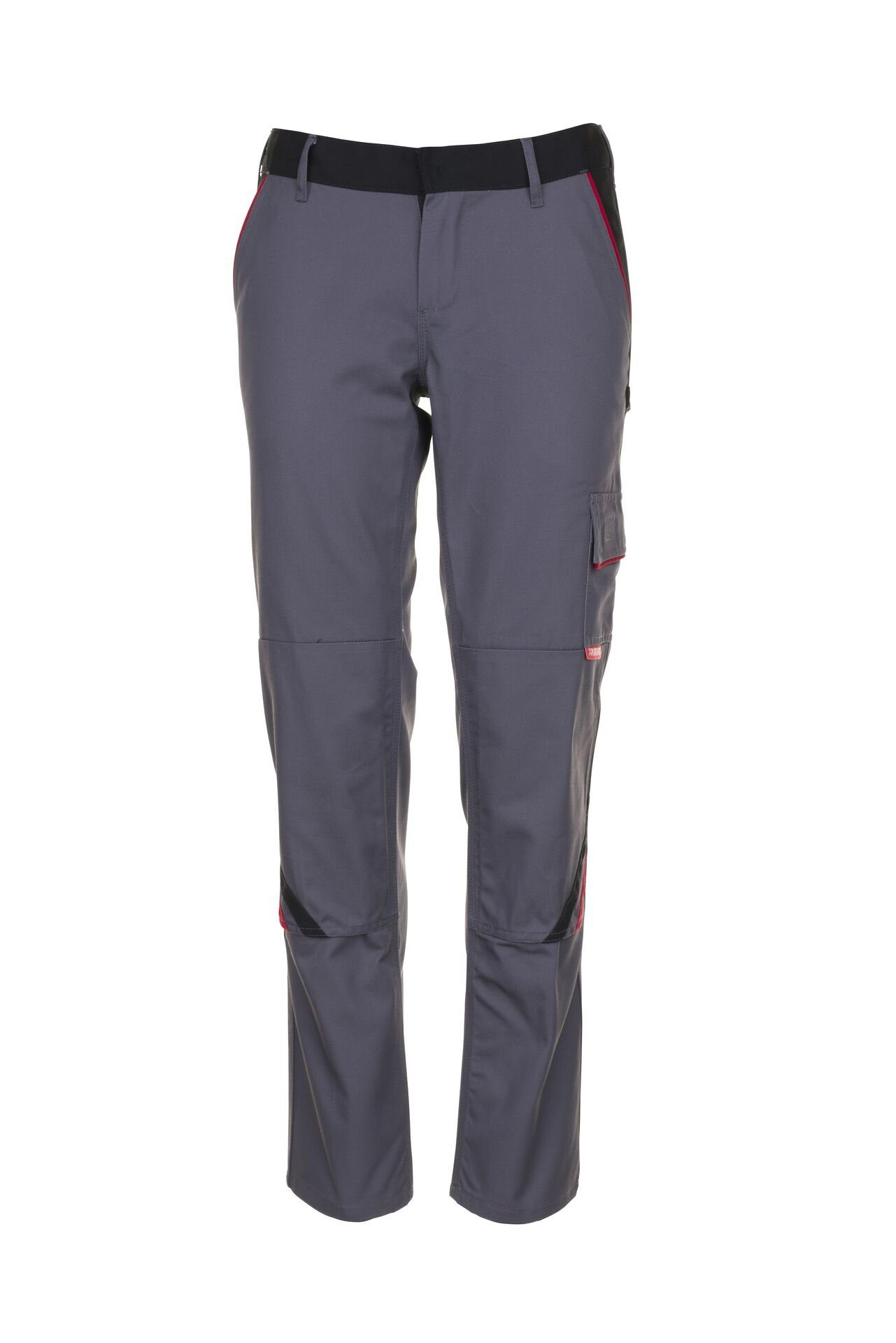 Planam Arbeitshose Damen Bundhose Highline schiefer/schwarz/rot Größe 48 (1-tlg)