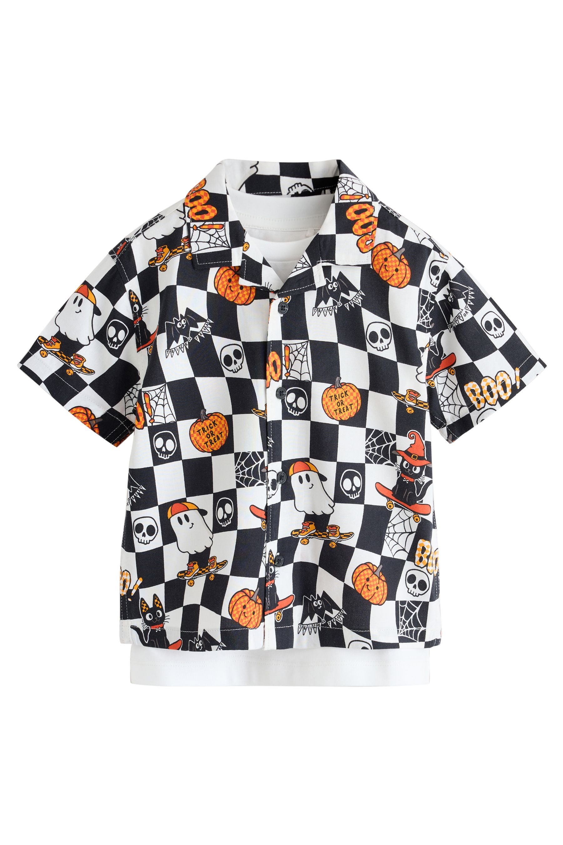 Next Kurzarmhemd Kurzarm-Hemd und T-Shirt im Set, Halloween (2-tlg)