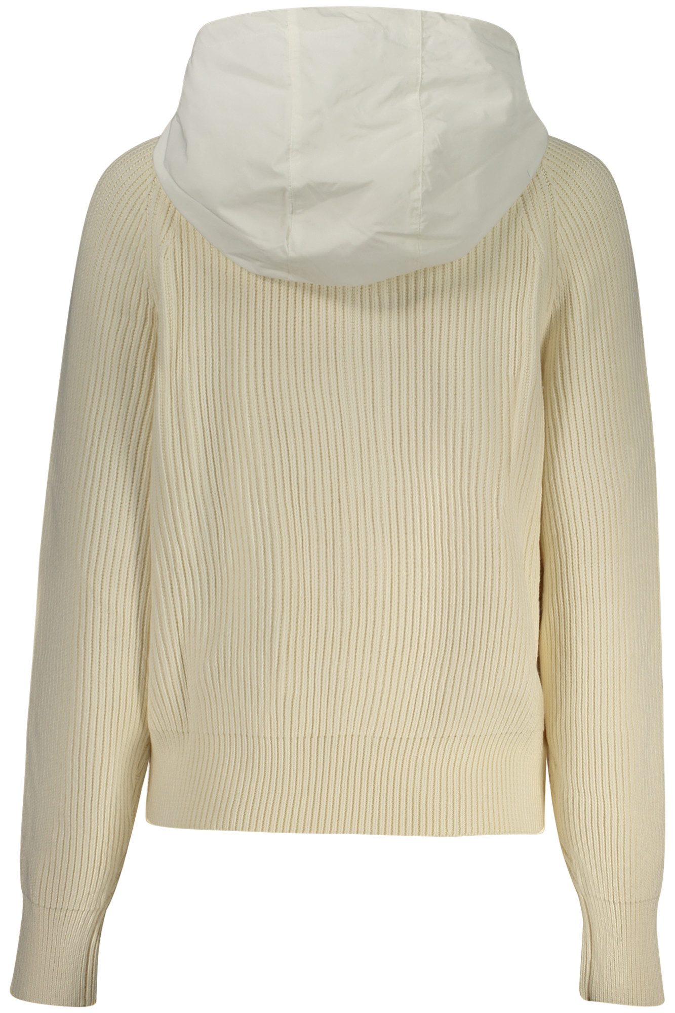 North Sails Strickpullover Weiße Damen-Strickjacke mit Kapuze und Reißverschluss, nachhaltig