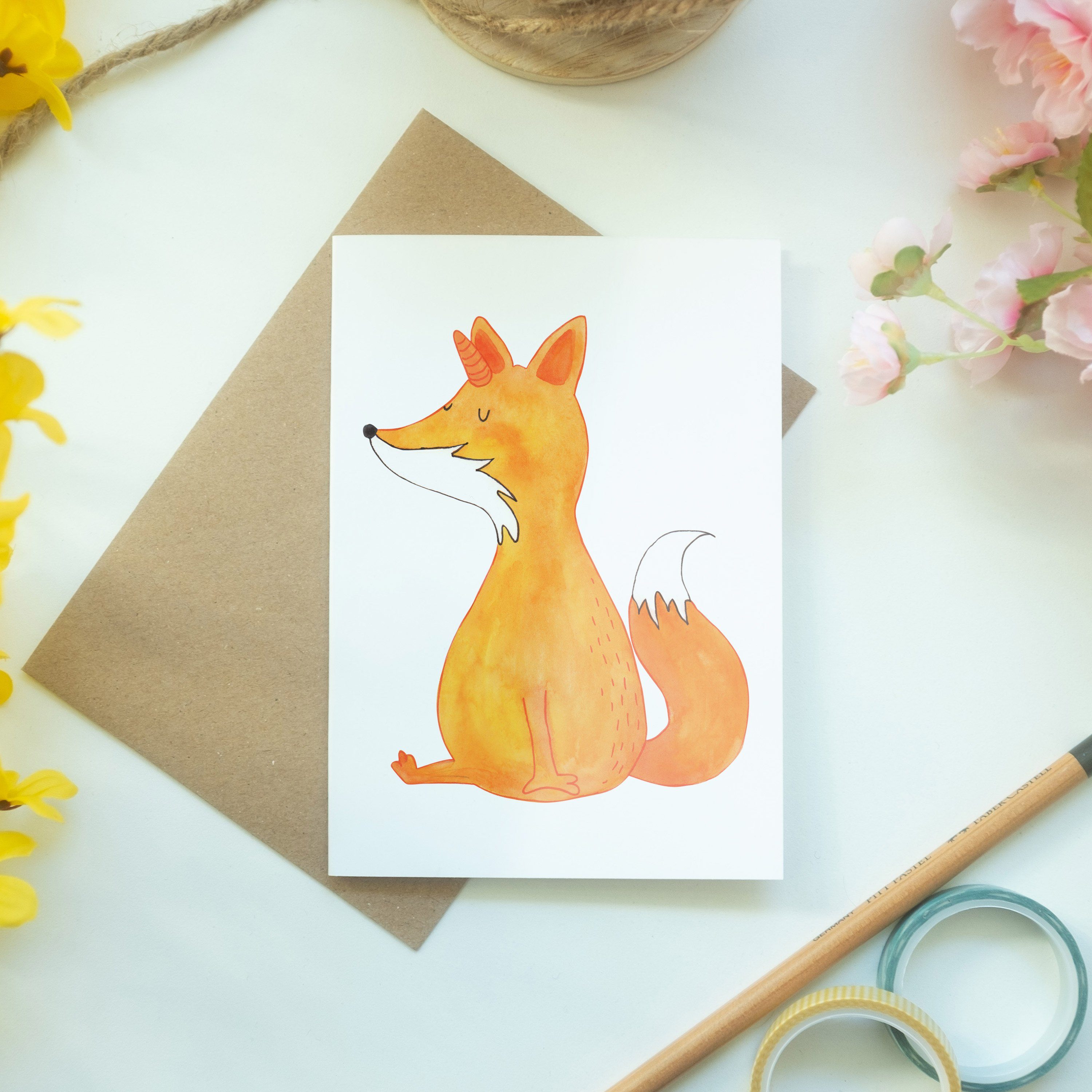 Mr. & Weiß - Fuchshörnchen Mrs. - Grußkarte Geschenk, Wunsch Panda Hochzeitskar Einladungskarte,