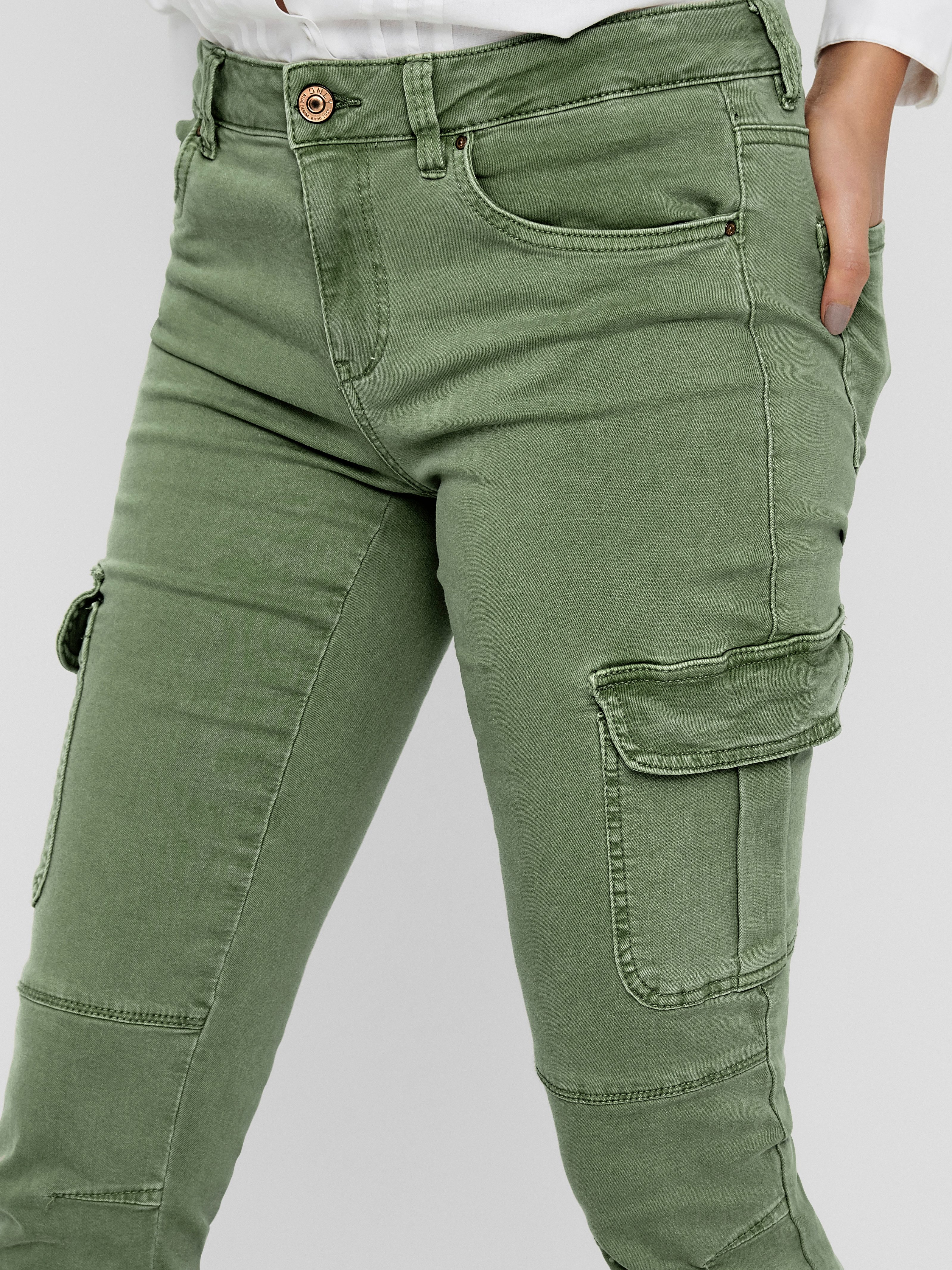 ONLY Cargohose ONLMISSOURI REG ANK CARGO PNT NOOS mit Stretchsäumen