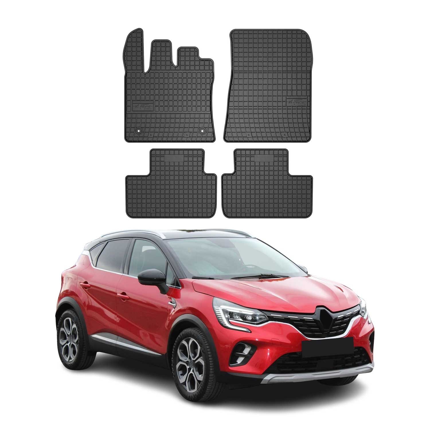 OMAC Auto-Fußmatten für Renault Captur 2019-2025 Gummimatten Schwarz 4 tlg (4 St), für Renault Captur 2019-2025 Renault Captur 2019-2025, Antirutsch,Wasserfest,Einfache Installation