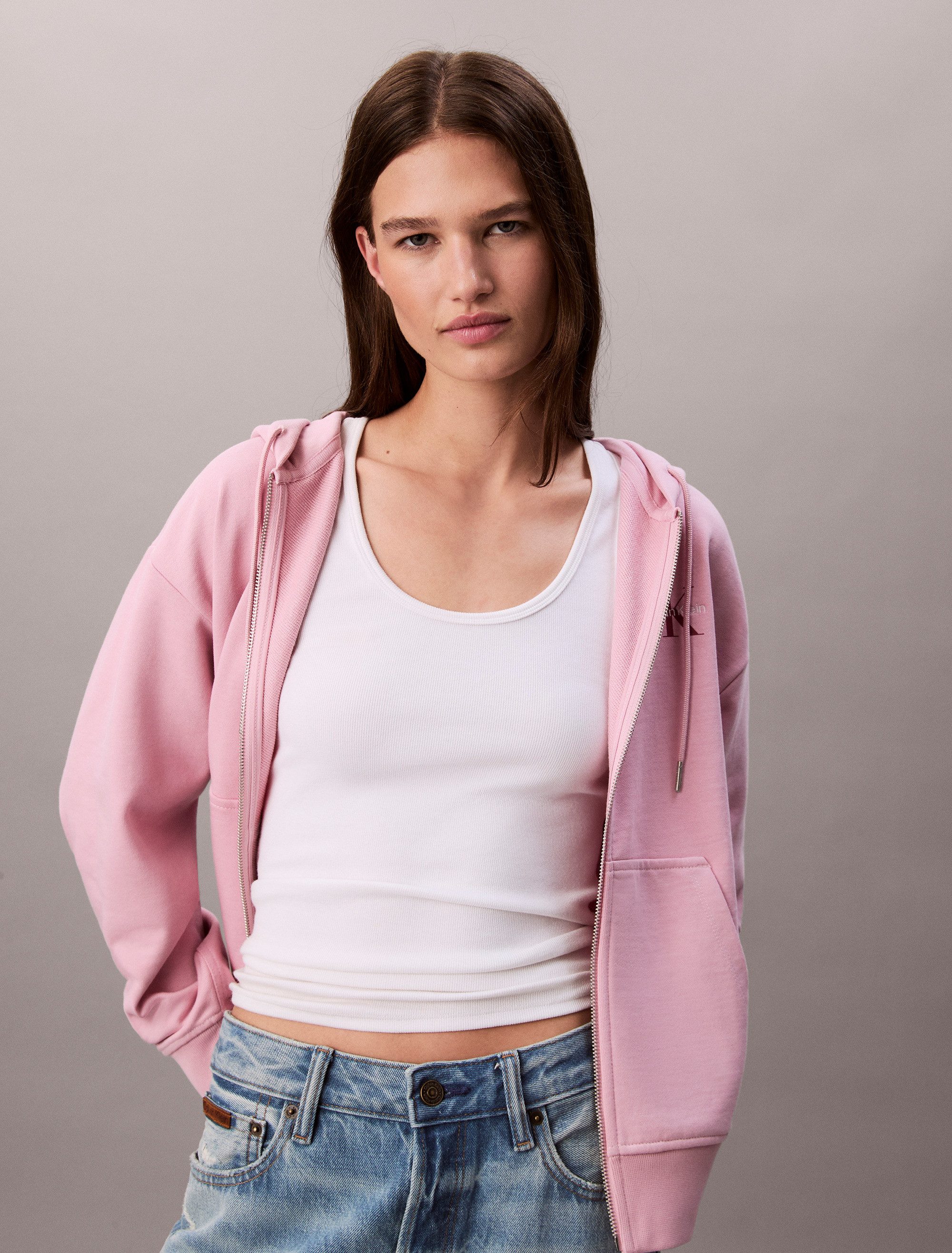 Calvin Klein Jeans Sweatjacke Mit Rundhalsausschnitt günstig online kaufen