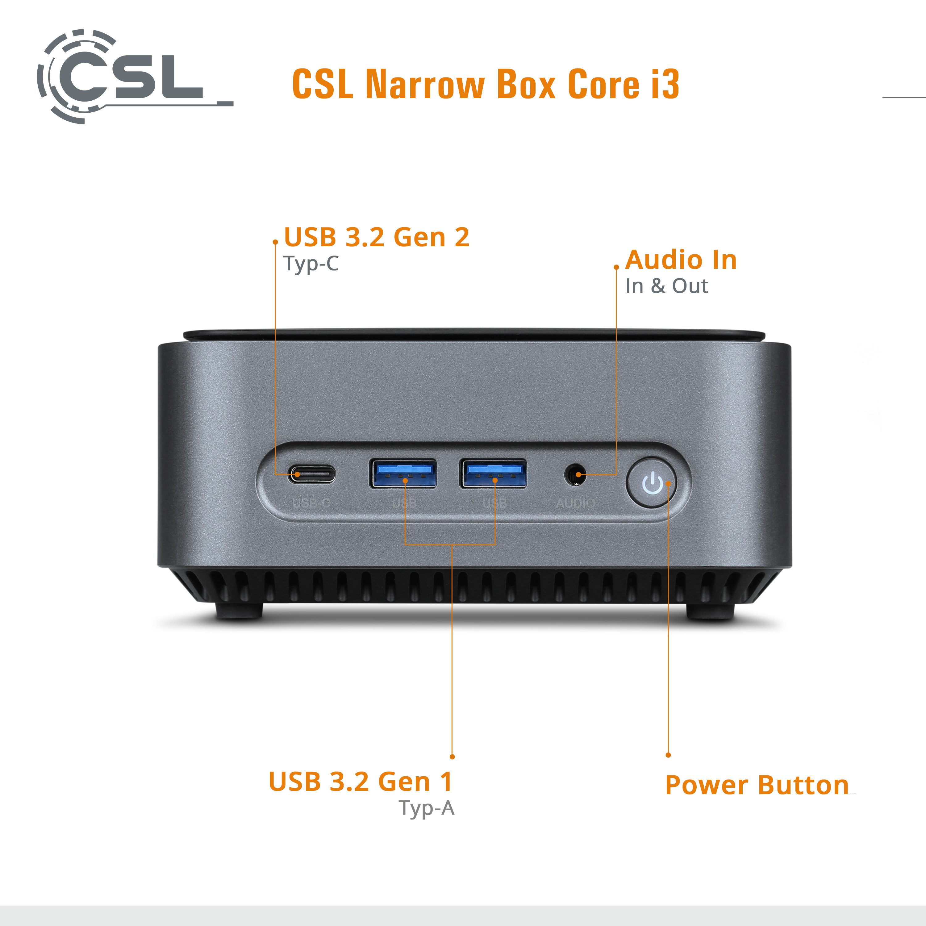 CSL Narrow Box Intel Core i3 Windows 11 Mini-PC (Intel, 16 GB RAM, 500 GB SSD)