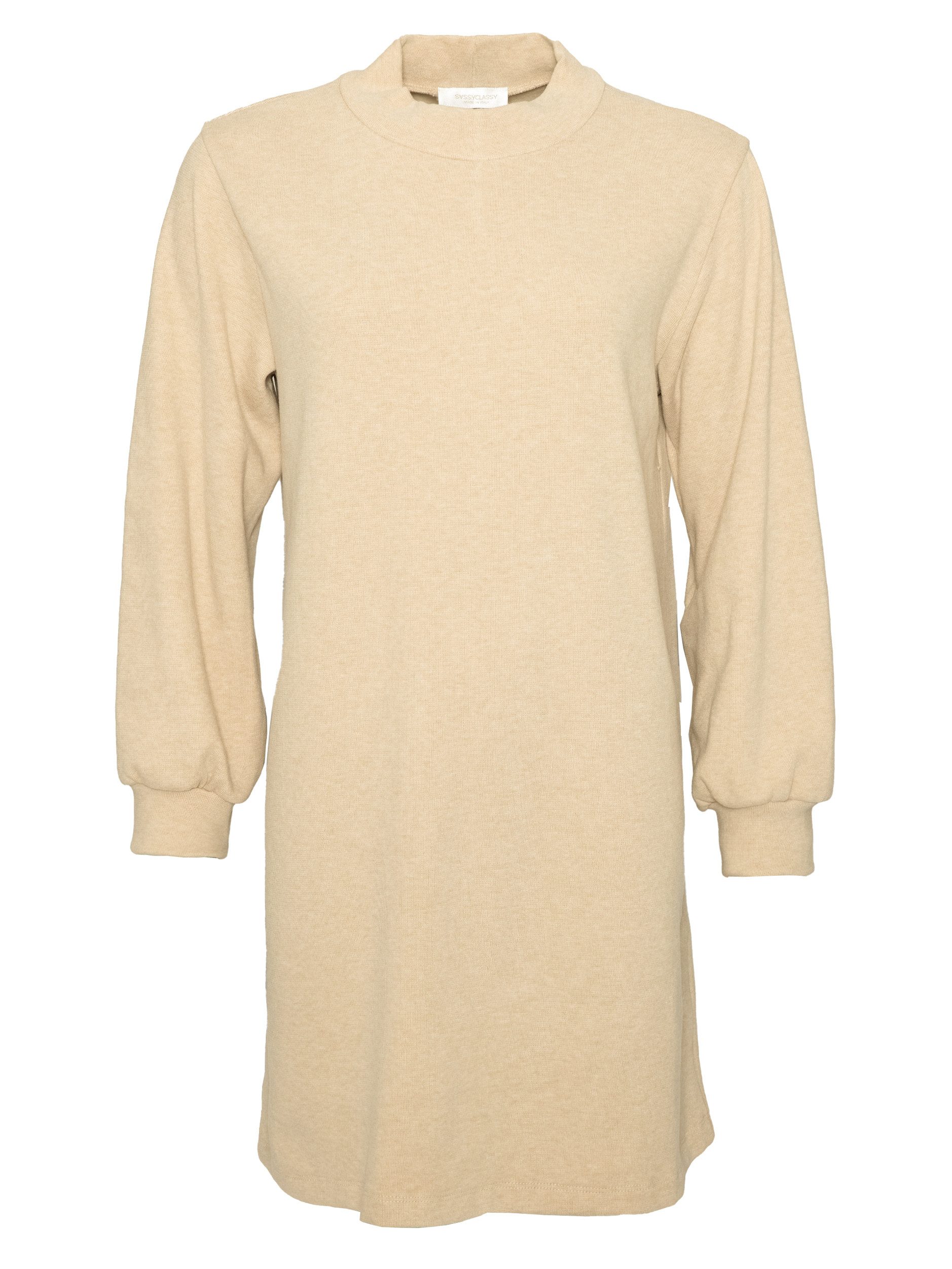 SASSYCLASSY Minikleid Sweatkleid mit Stehkragen für Damen Lässiges Kleid im günstig online kaufen