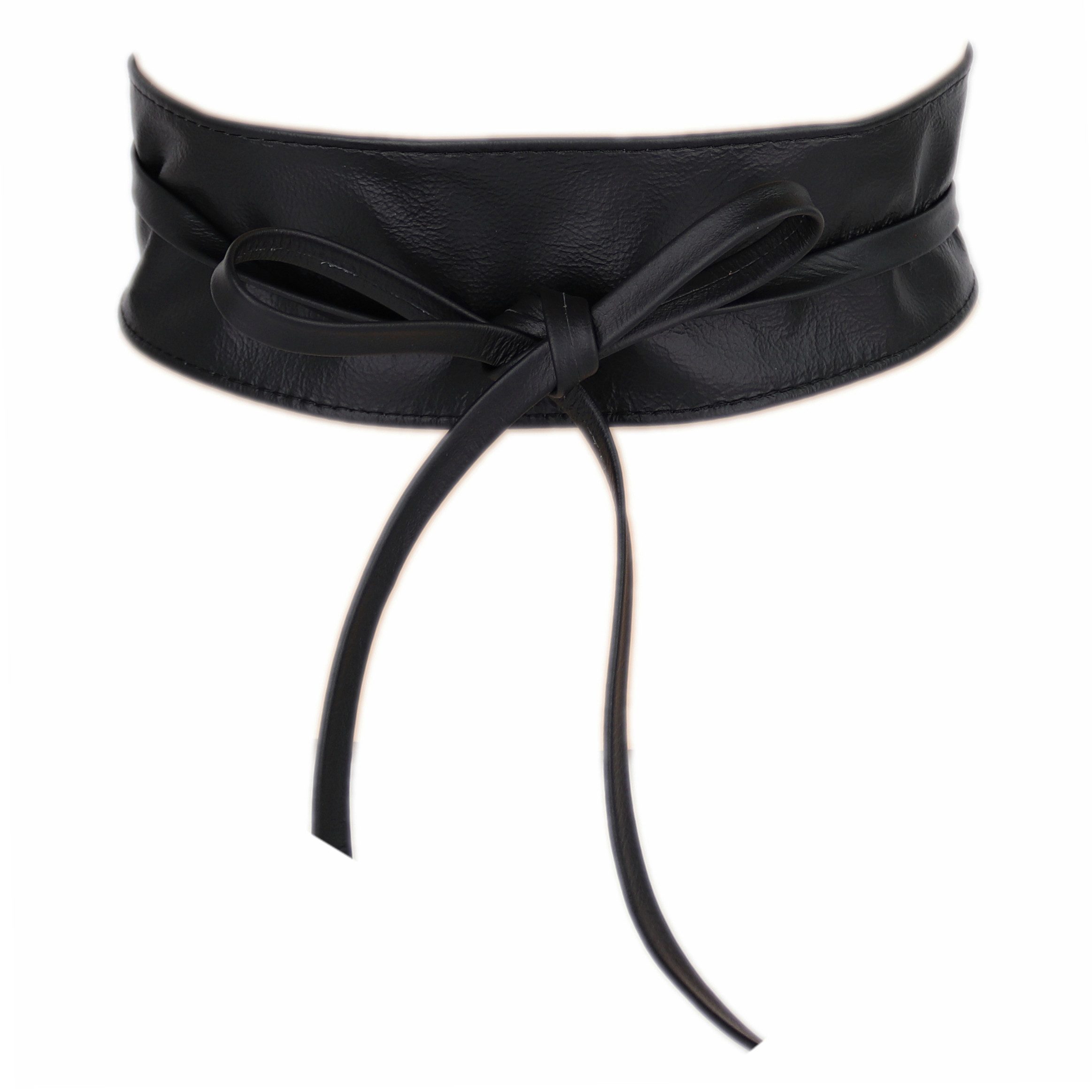 MIRROSI Taillengürtel Wickelgürtel aus Echtleder, Schleife mit breitem Bund (mit breitem Bund zum Wickeln, 7cm Breit, 265cm lang) OBi Gürtel, Bindegürtel, Schnürgürtel, Wickelgürtel