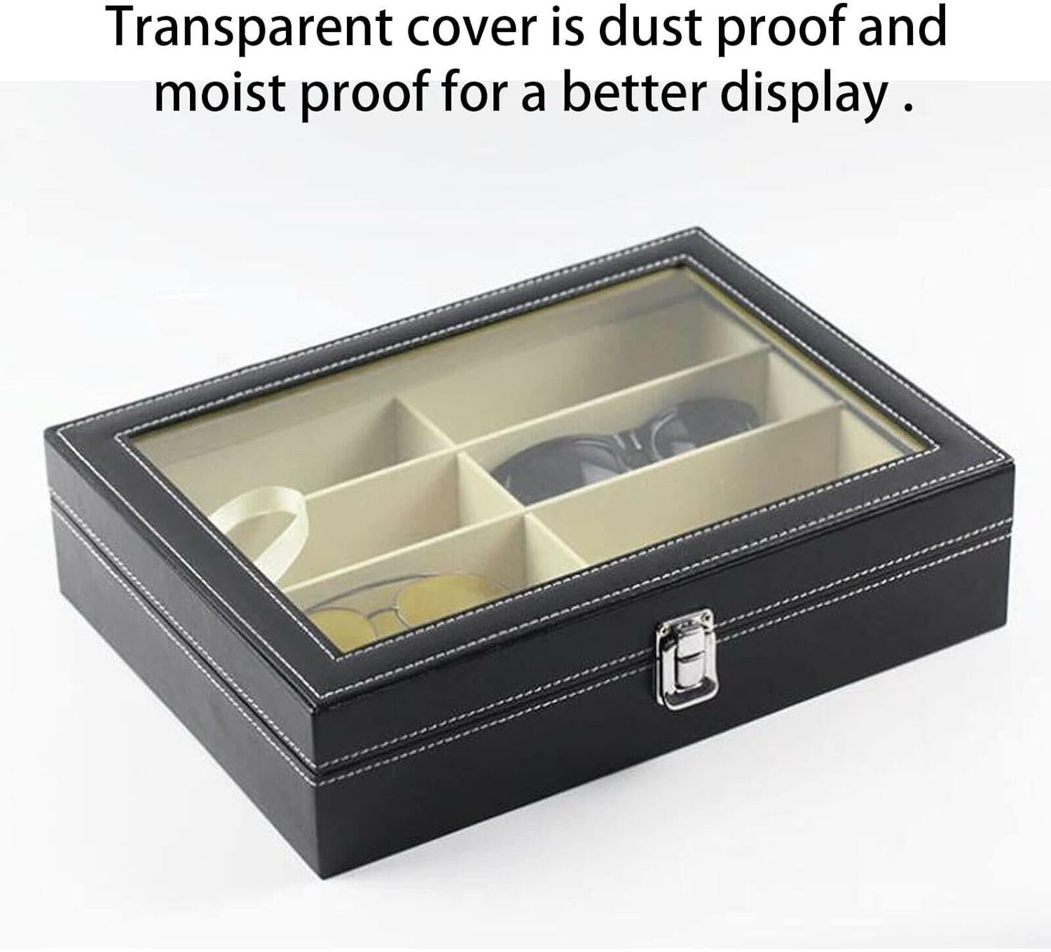 Youyijia Brillenetui Brillenbox für 8 Fächer Brillen Brillenkoffer Sonnenbrillen, 8 Brillenbox