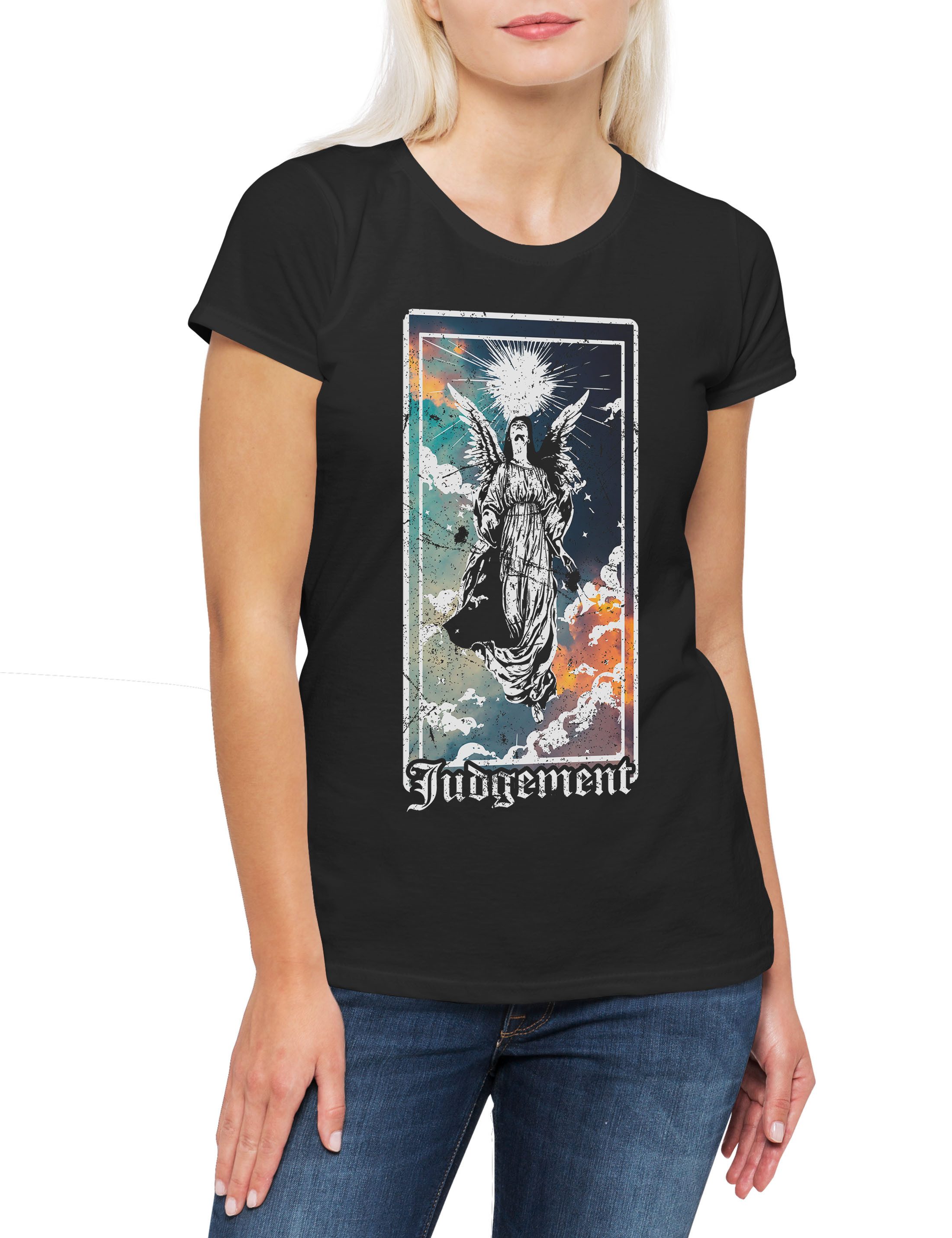 Print-Shirt Tarot B Judgement Damen T-Shirt Set Card Karte Deck Arcana Voodoo