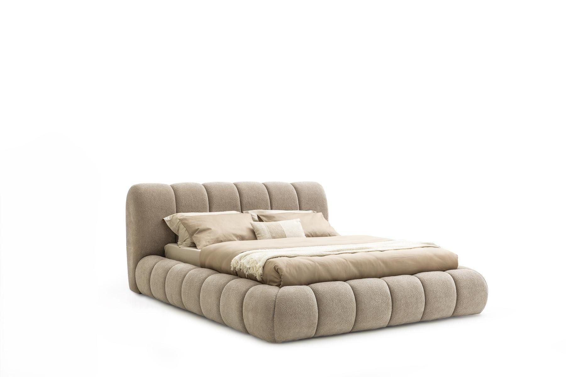 JVmoebel Polsterbett Beiges Polsterbett mit Stauraum und elegantem Design, Made in Europe