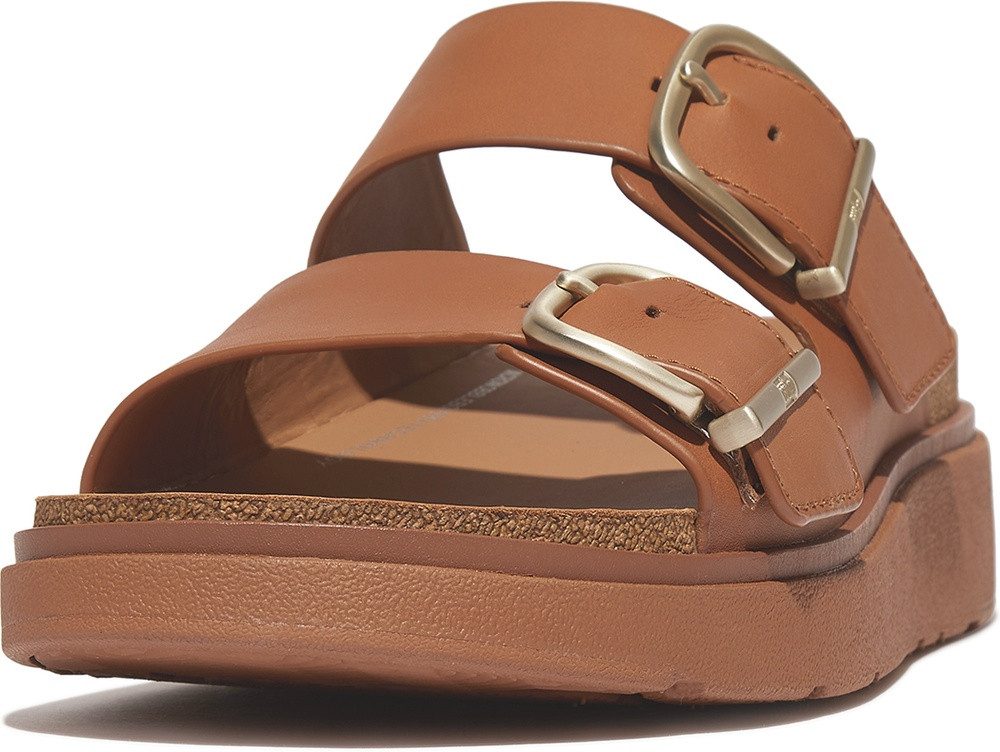 Fitflop Gen-FF Buckle Two-Bar Leather Slides Sandale