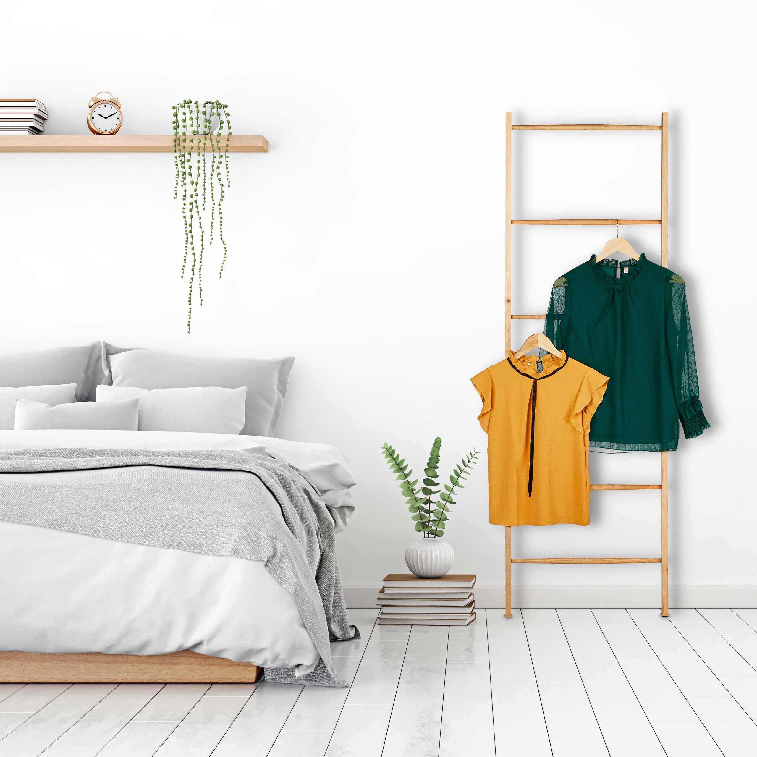 relaxdays Handtuchleiter Holz 6 Sprossen – Bild 5 von 5