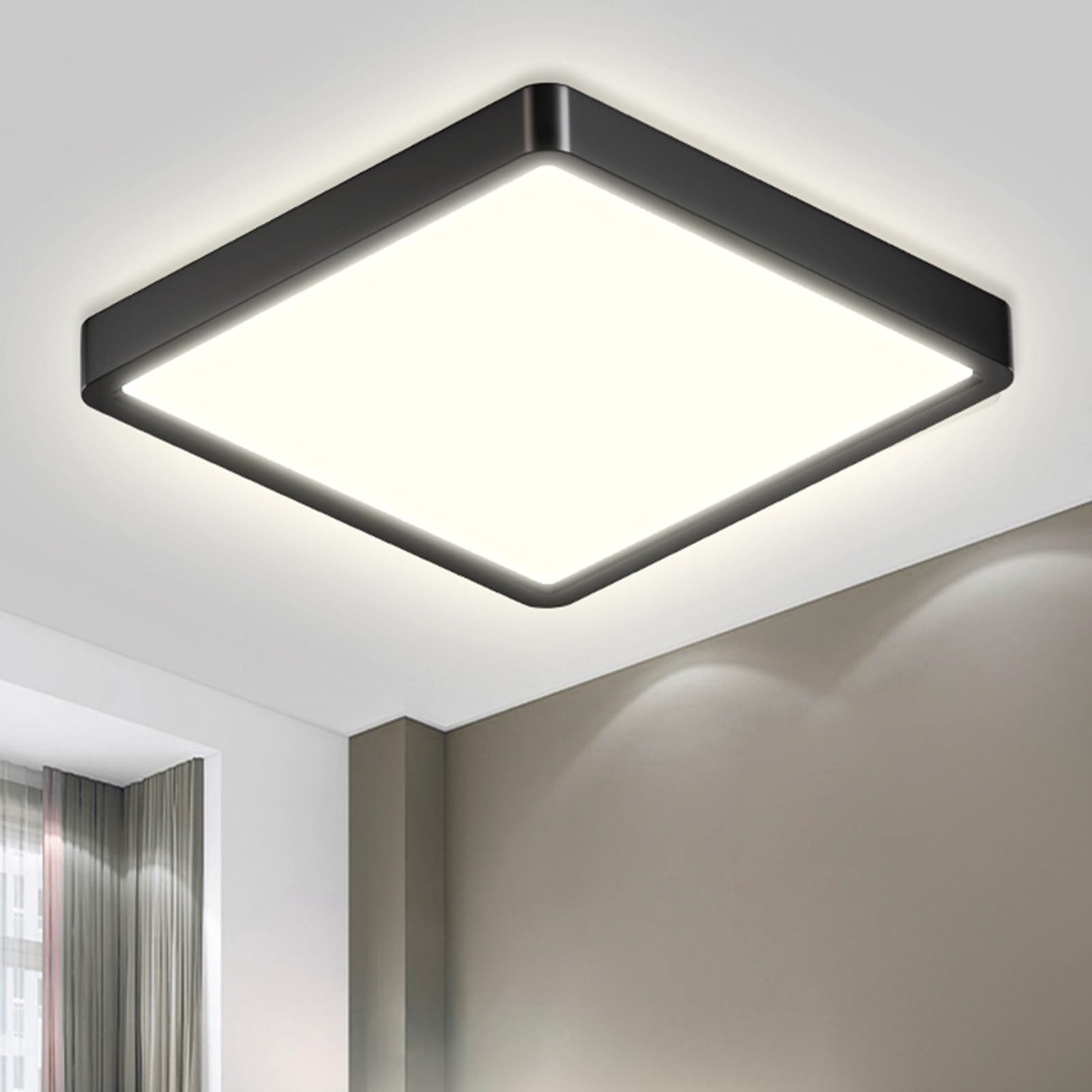 LQWELL LED Deckenleuchte Quadrat Flach LED günstig online kaufen