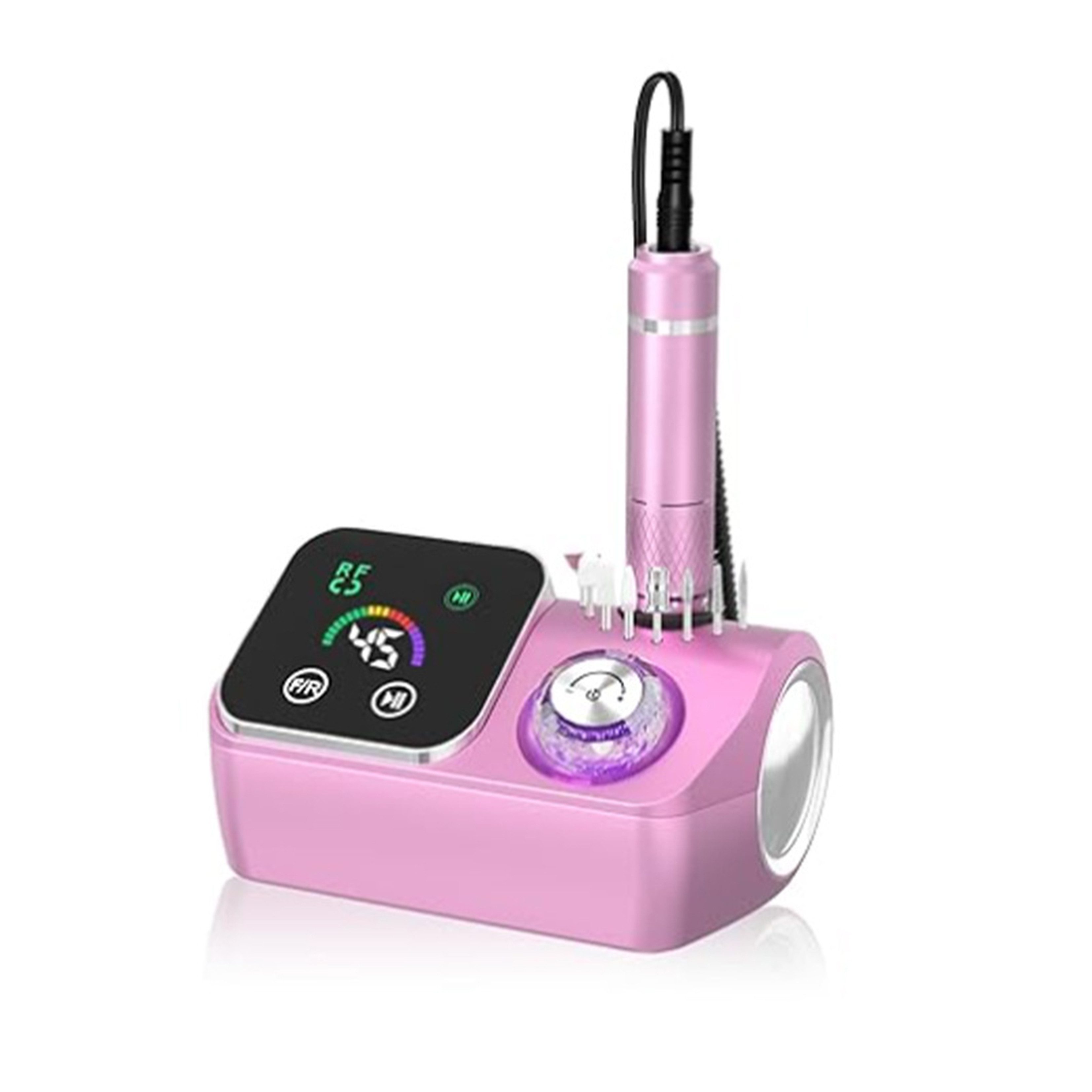 KINSI Maniküre-Pediküre-Set Nagelbohrmaschine 45000 U/min, Profi‑Nagelfräser,LCD‑Touch‑Display, mit vielseitigen Bohraufsätzen für Maniküre Pediküre