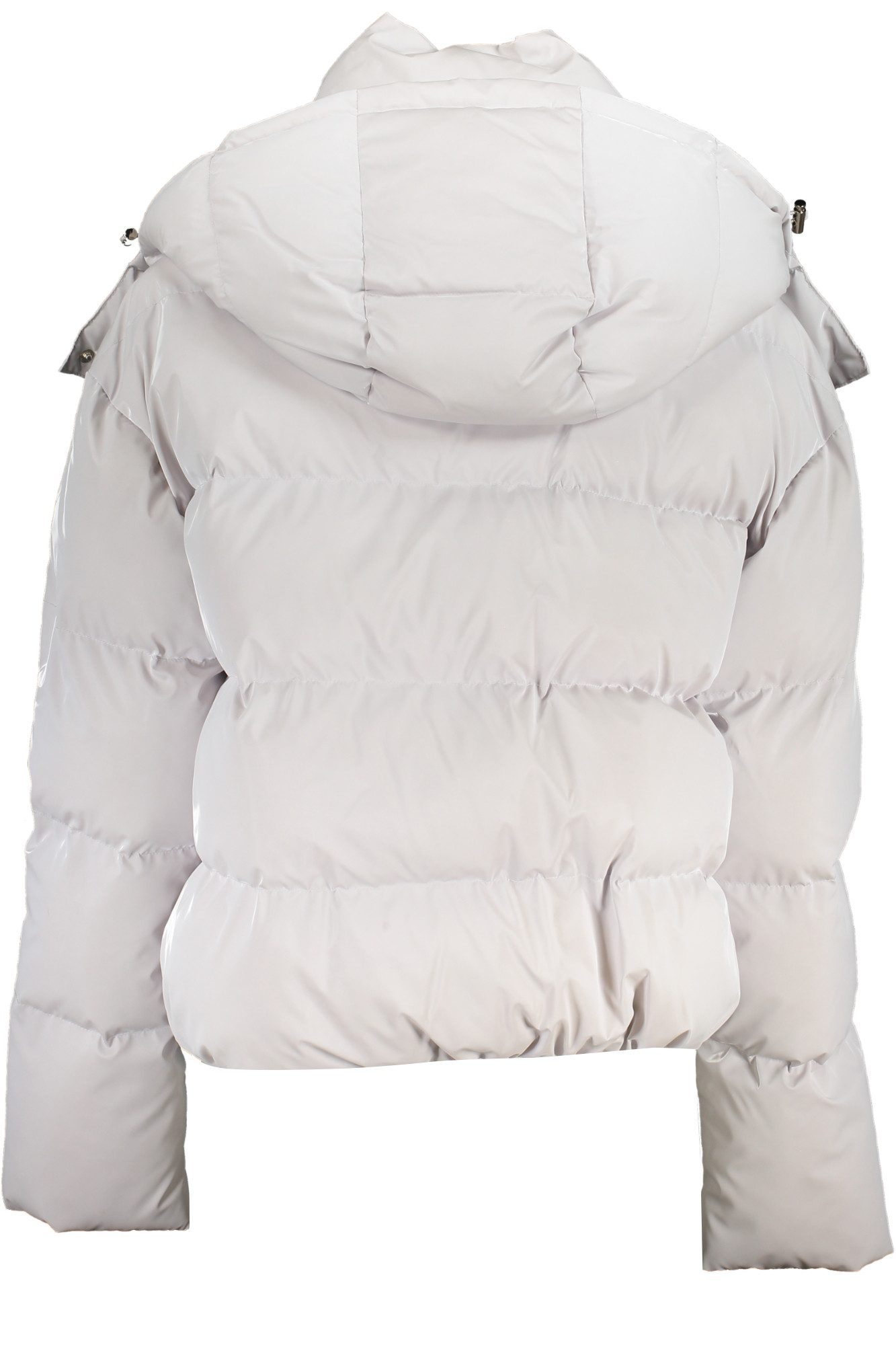 Patrizia Pepe Outdoorjacke Elegante Damenjacke in Weiß mit Kapuze und praktischen Taschen