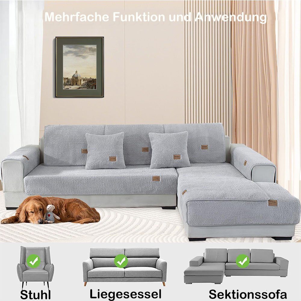 grau NUODWELL Hussen-Set Hussen-Set Kissen Winter Sofa rutschfest, Abdeckung