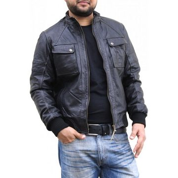 German Wear Lederjacke Trend 521J Lederjacke Jacke aus Lamm Nappa Leder Schwarz