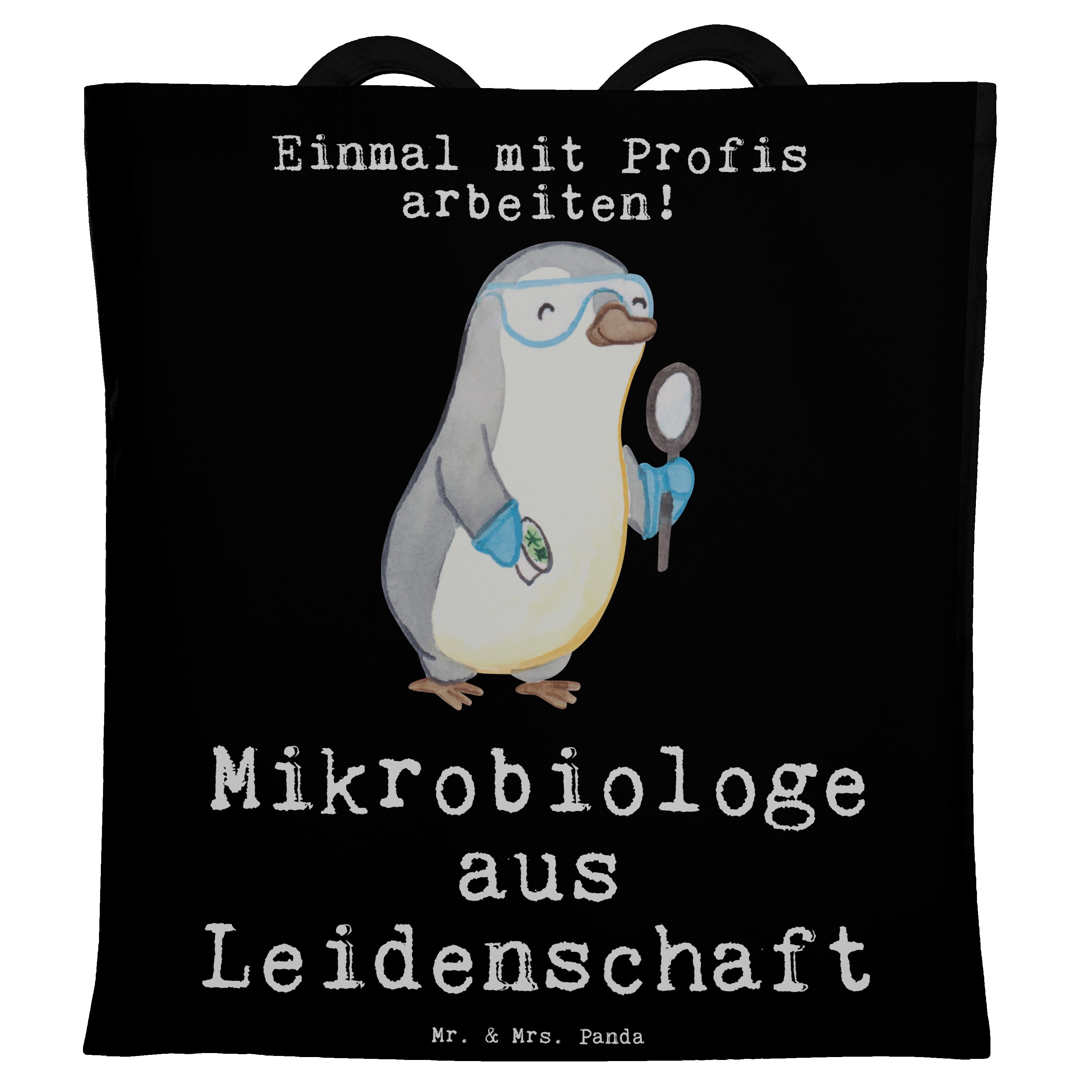 Mr. & Mrs. Panda Tragetasche Mikrobiologe aus Leidenschaft - Schwarz - Geschenk, Beruf, Einkaufsta (1-tlg)