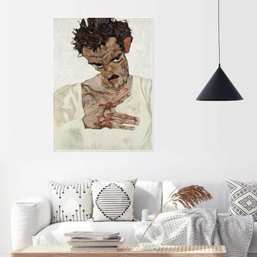Posterlounge Poster Egon Schiele, Selbstbildnis mit gesenktem Kopf, Wohnzimmer Malerei