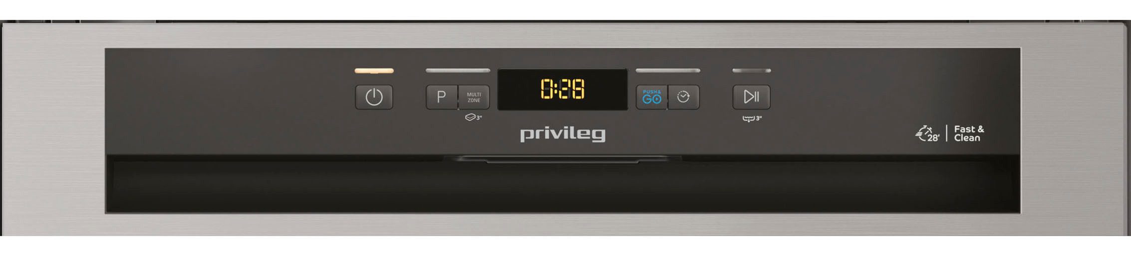 Privileg teilintegrierbarer Geschirrspüler P0B ECO D551 X, 14 Maßgedecke, Fast&Clean 28 Min. – das effektive Reinigungsprogramm unter 28 Minuten – Bild 4 von 5