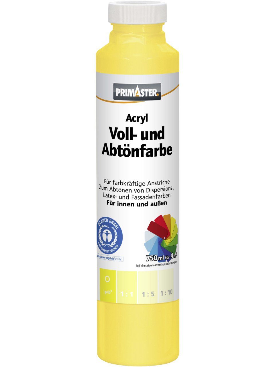 Primaster Vollton- und Abtönfarbe Primaster 750 ml matt Abtönfarbe Voll- und gelb