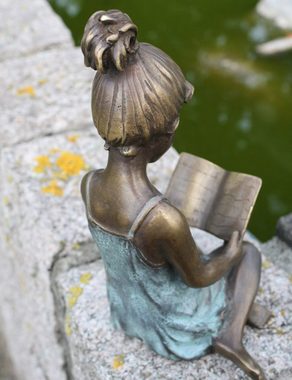 Bronzeskulpturen Skulptur Bronzefigur Mädchen mit Buch Wohndekoration