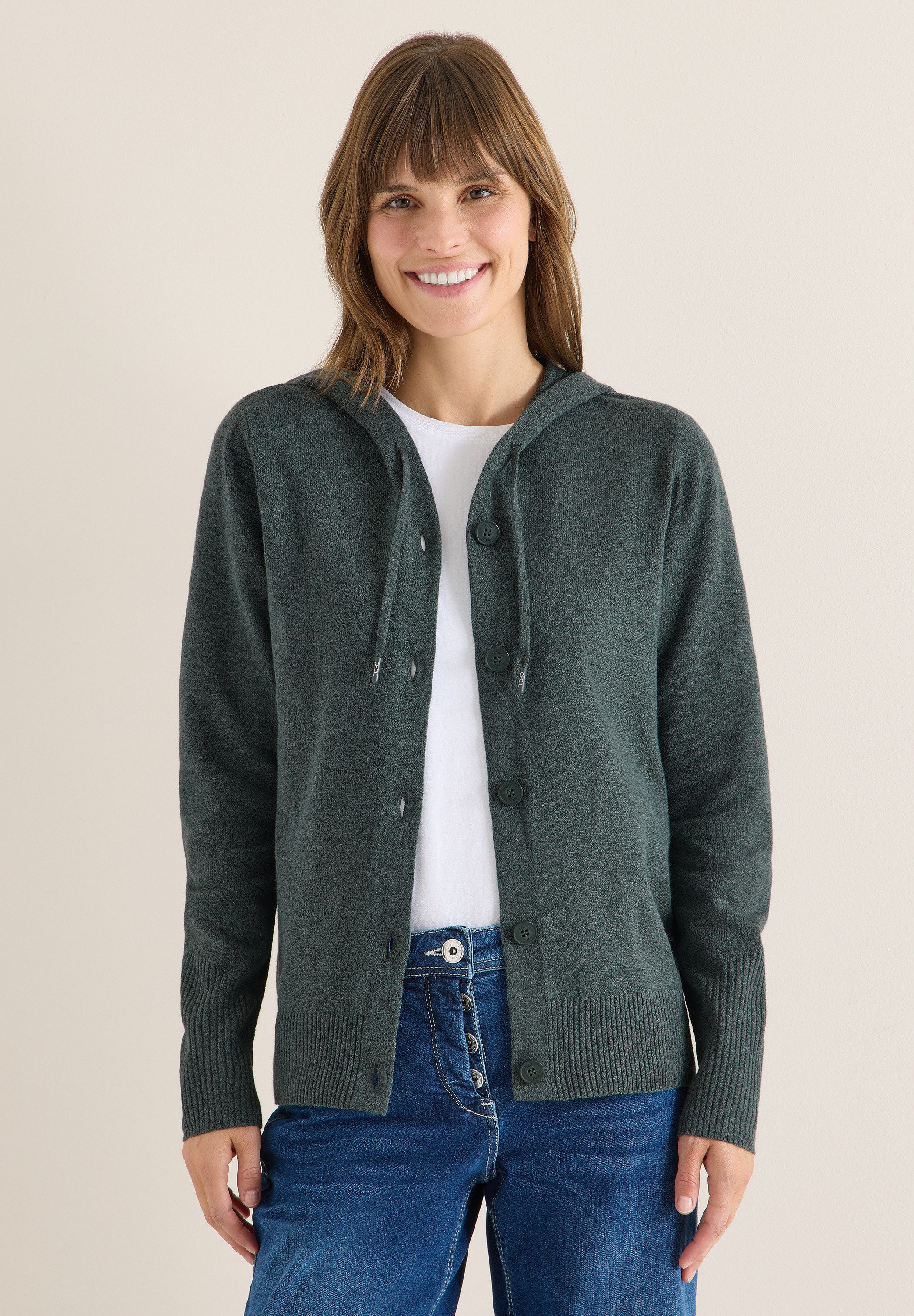 CECIL Cardigan mit Kapuze mit Tunnelzugband günstig online kaufen