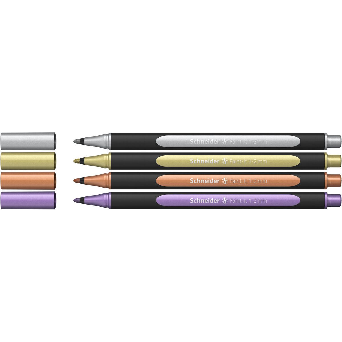 SCHNEIDER Fineliner Metallicliner Paint-It 020 - 1-2 mm sortiert 4er Etui.