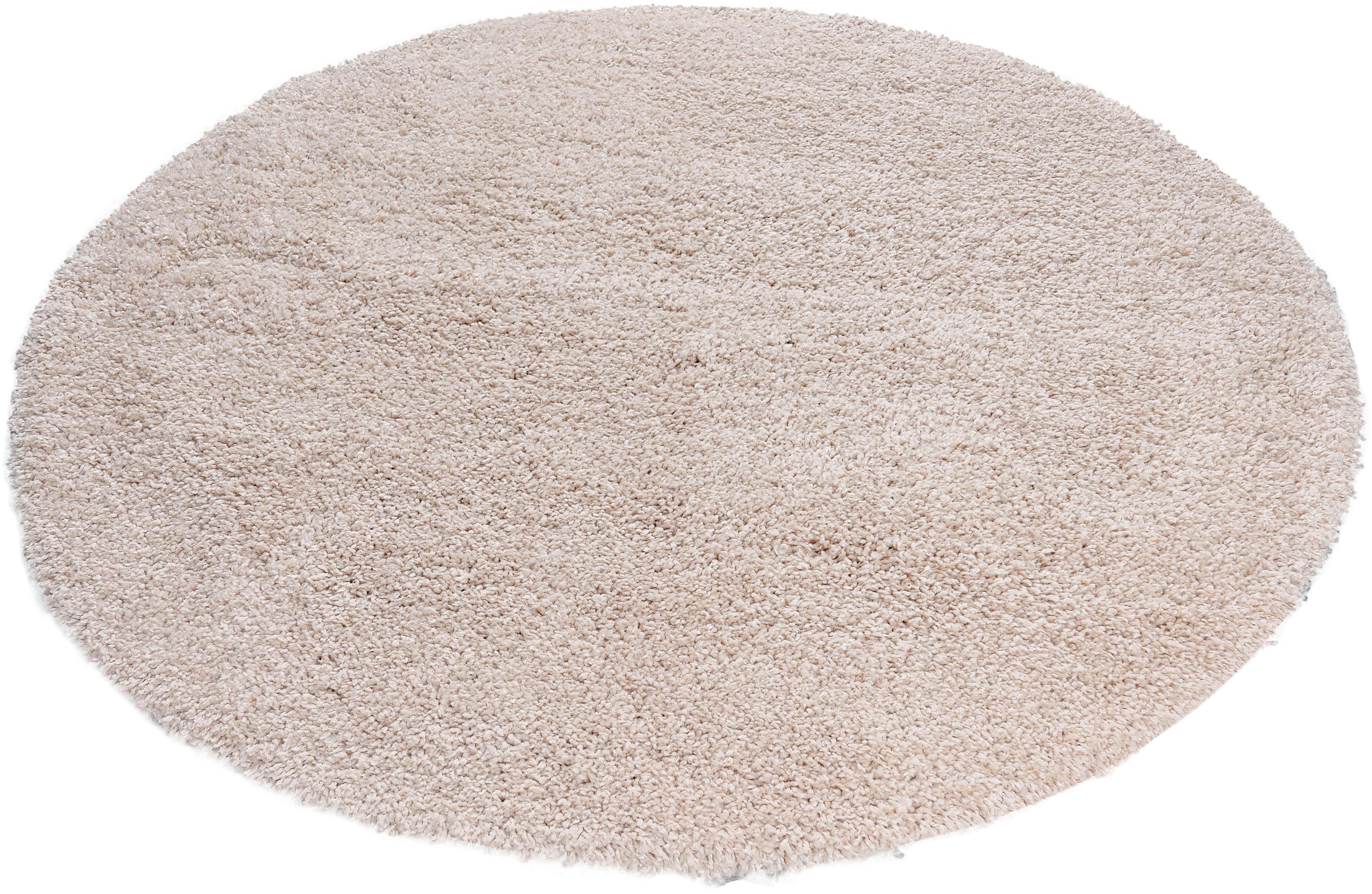 OTTO home Teppich Shaggy 30, rund, Höhe: 30 mm, Teppich in Uni-Farben, besonders weich und kuschelig, Wohnzimmer