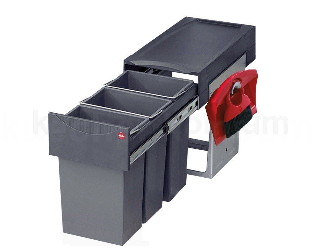 Hailo Einbaumülleimer Hailo Abfallsammler 3666133 TZ Swing Terzett 3x 10 Liter mit Kehrset, Hailo Abfallsammler 3666731 TZ Swing Terzett 3x 10 Liter mit Kehrset