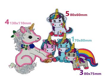 maDDma Aufnäher 2 Aufbügler Einhorn Motivwahl, Polyester, Polyethylen-Schicht, mehrfarbig 5