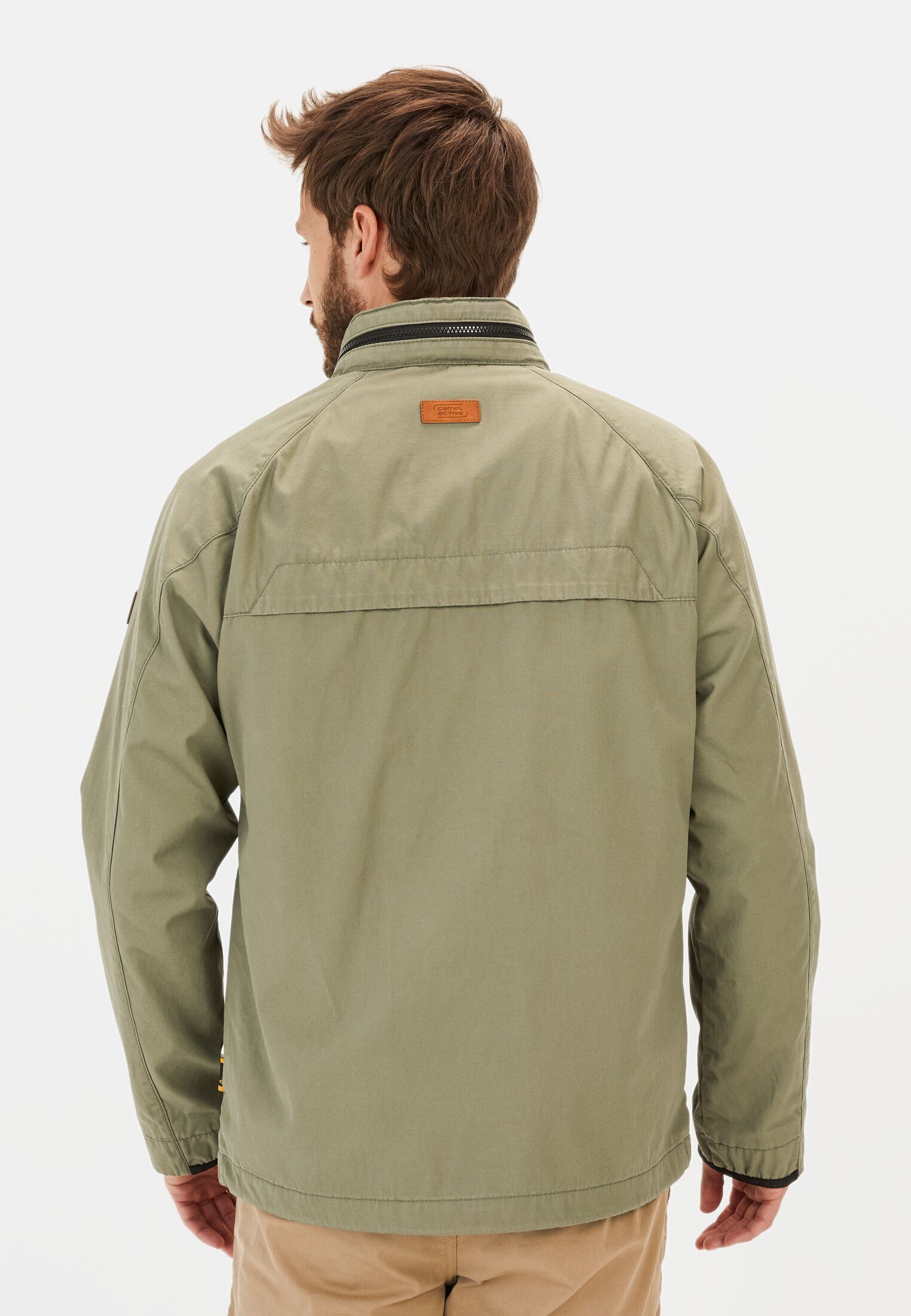 camel active Outdoorjacke aus reiner Baumwolle Langarm Kapuze günstig online kaufen