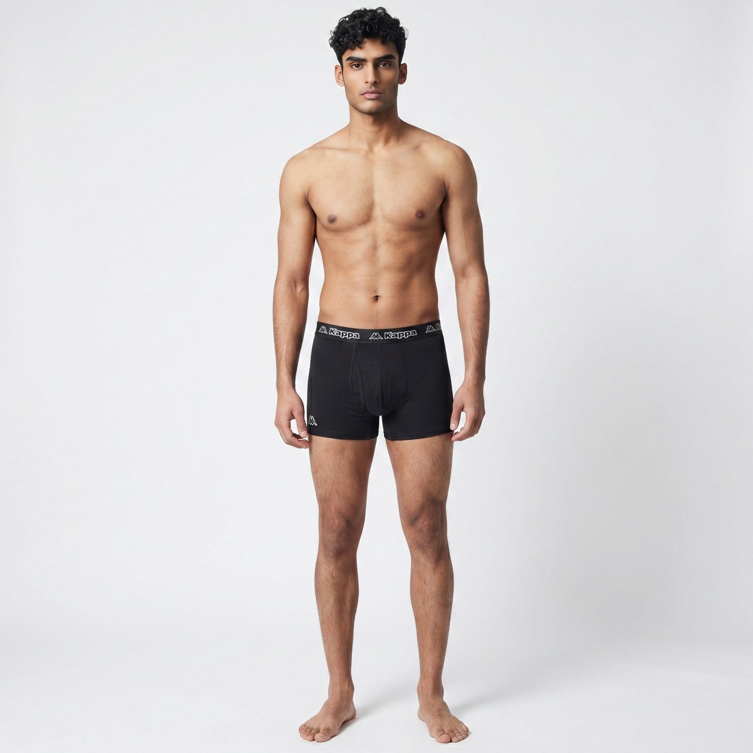 Kappa Boxershorts 4er Pack Boxershort Retroshorts Unterhose Unterwäsche Black-Navy-Grey (4-St., 4er-Pack) mit Logo-Elastikbund