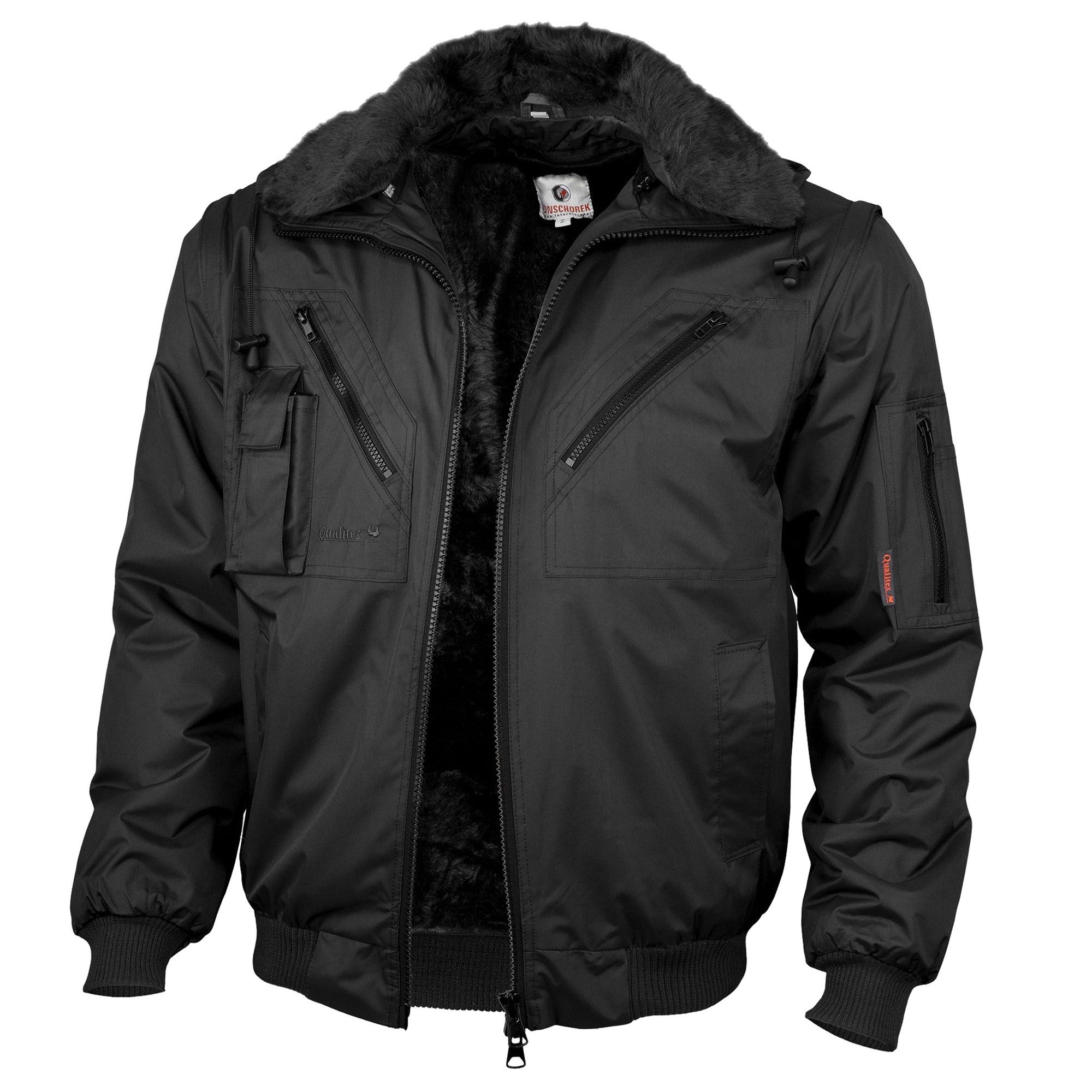 Qualitex Workwear Arbeitsjacke wasserfeste 4-in-1 Arbeitsjacke aus Mischgewebe